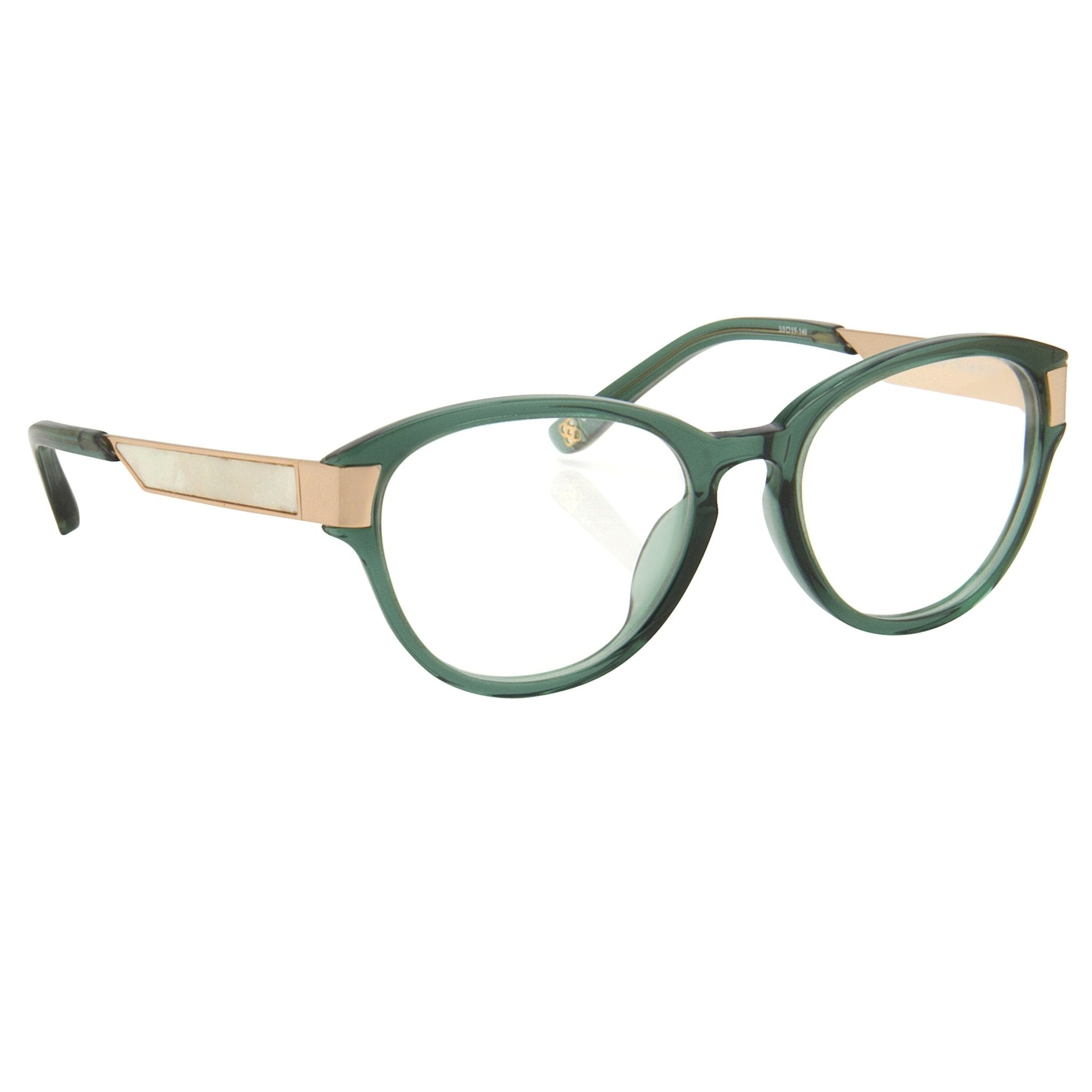 Oscar De La Renta Women Eyeglasses Oval Green White Mother of Pearl and Clear Lenses - ODLR37C4OPT - Watches & Crystals