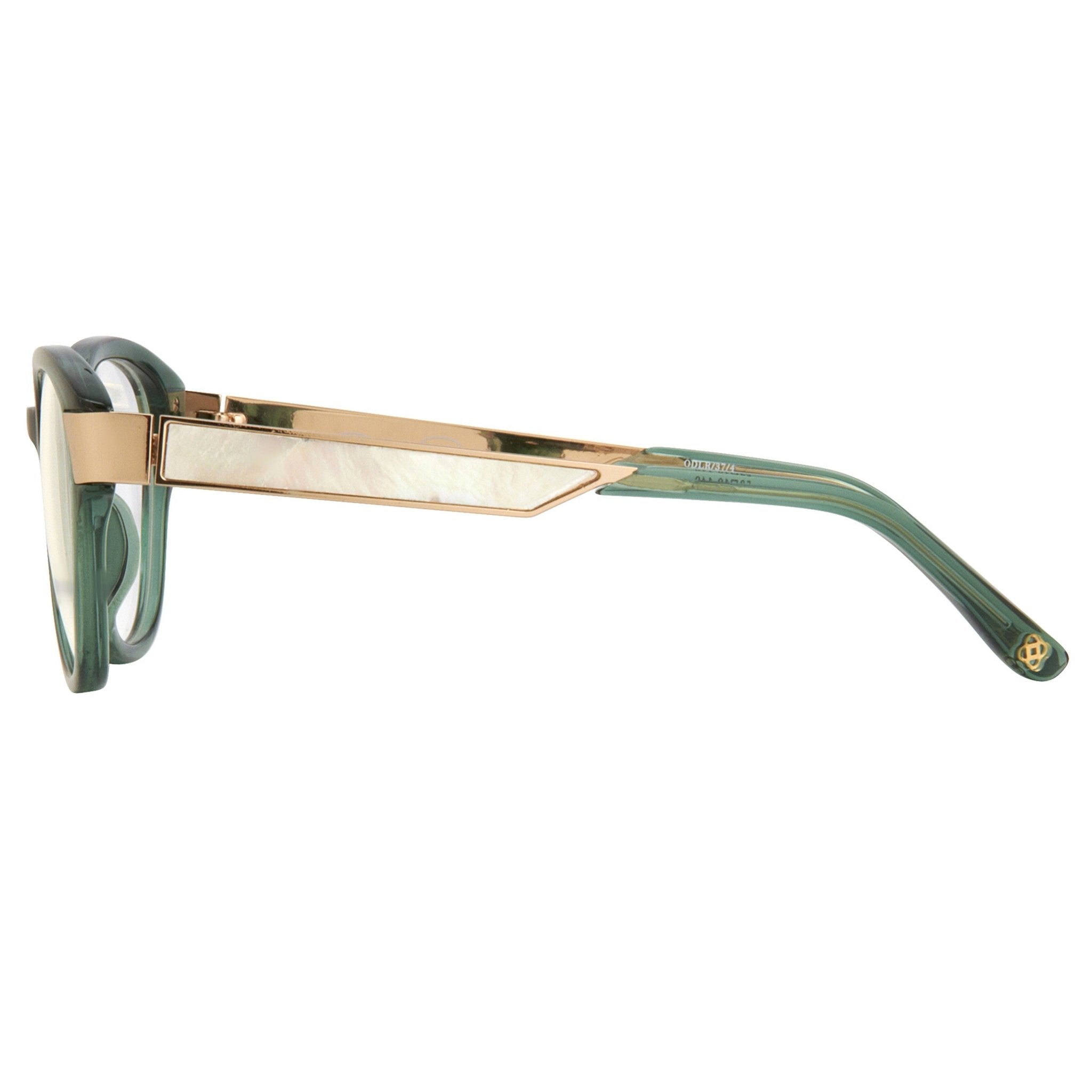 Oscar De La Renta Women Eyeglasses Oval Green White Mother of Pearl and Clear Lenses - ODLR37C4OPT - Watches & Crystals