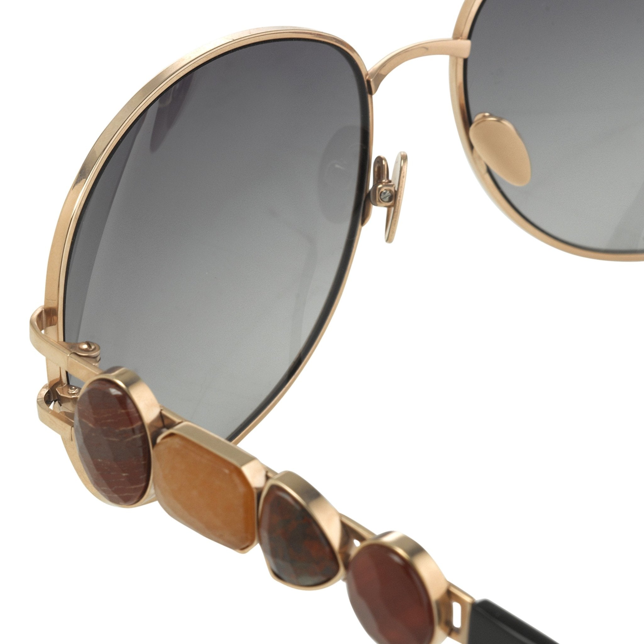 Oscar De La Renta Women Sunglasses Gemstones Oval Rose Gold and Grey Lenses - ODLR8C3SUN - Watches & Crystals