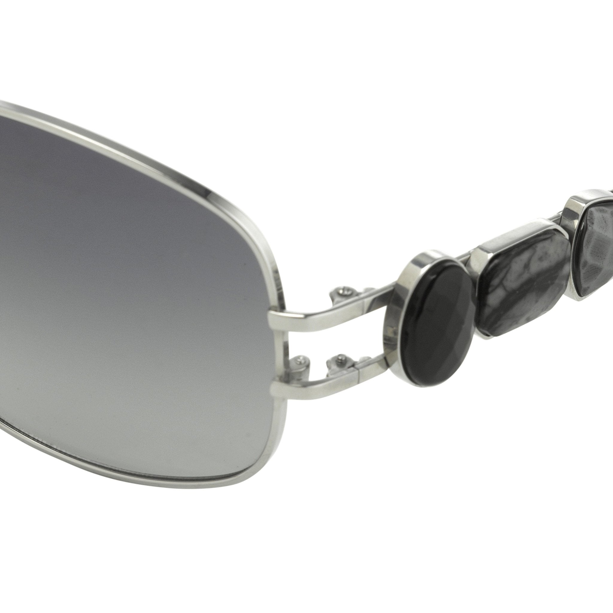 Oscar De La Renta Women Sunglasses Gemstones Oval Silver and Grey Lenses - ODLR8C5SUN - Watches & Crystals