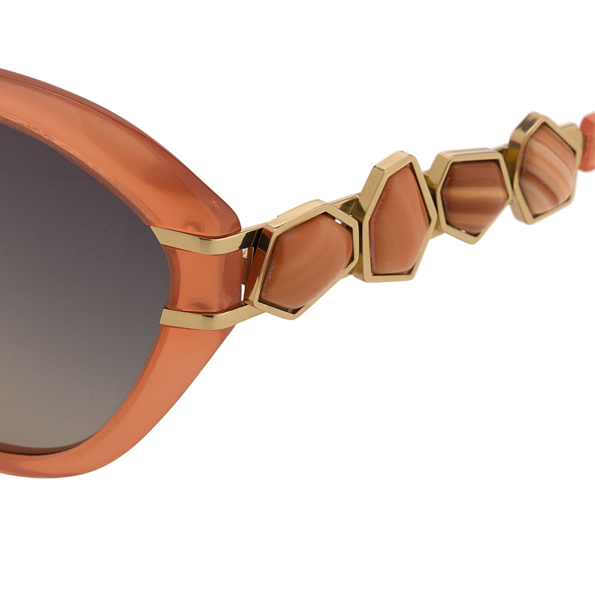 Oscar De La Renta Women Sunglasses Gemstones Oversized Frame Orange and Grey Lenses - ODLR20C3SUN - Watches & Crystals