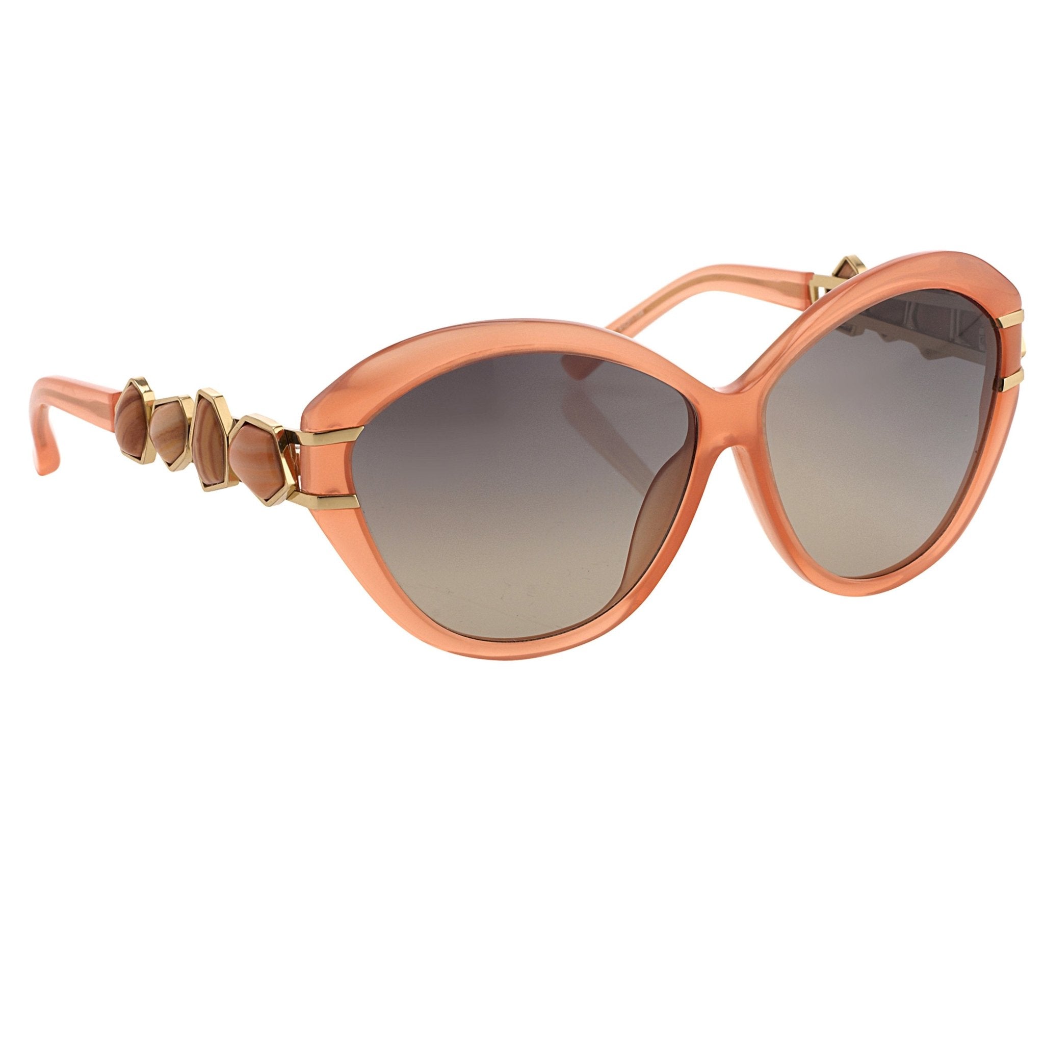 Oscar De La Renta Women Sunglasses Gemstones Oversized Frame Orange and Grey Lenses - ODLR20C3SUN - Watches & Crystals