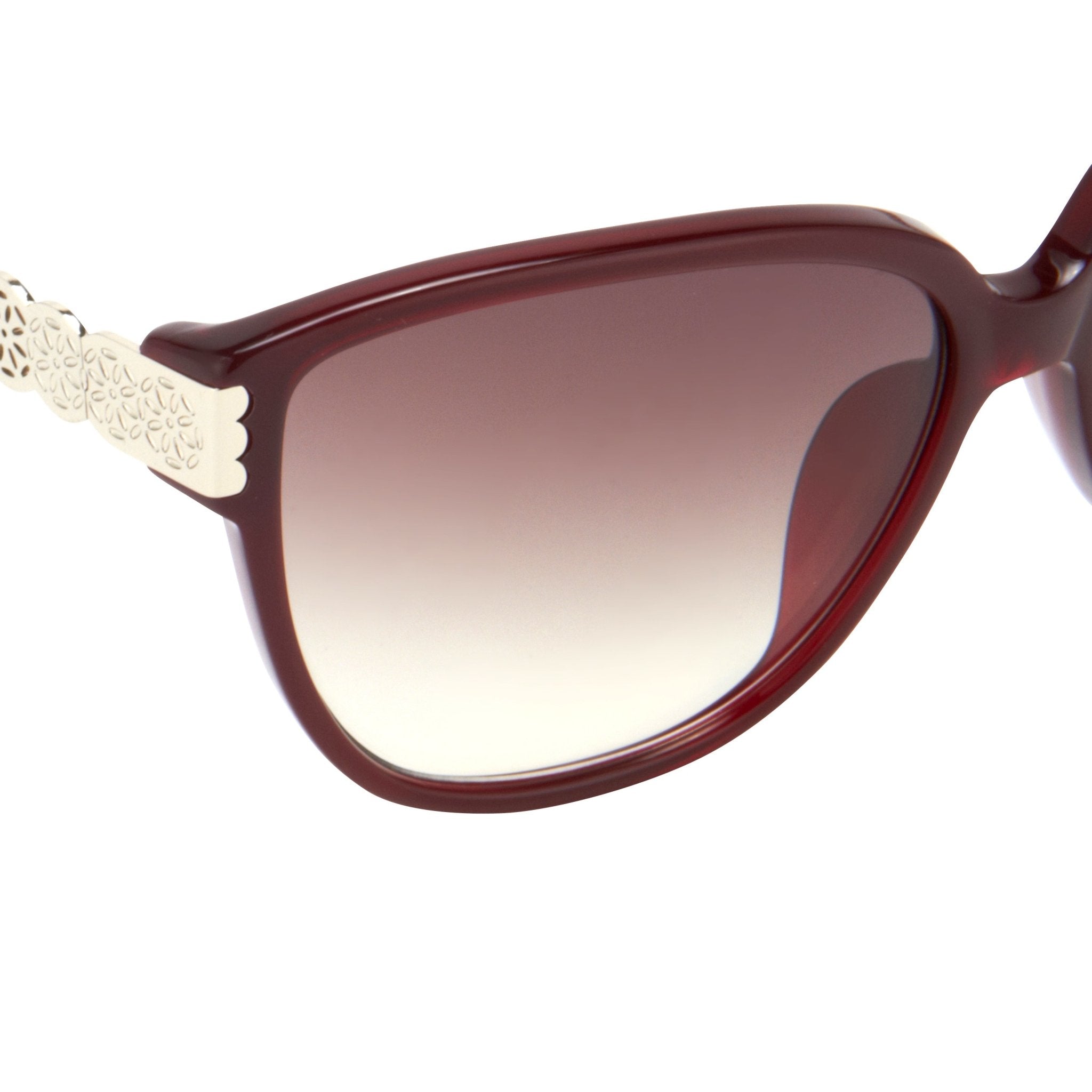 Oscar De La Renta Women Sunglasses Oval Deep Red with Brown Graduated Lenses - ODLR52C4SUN - Watches & Crystals