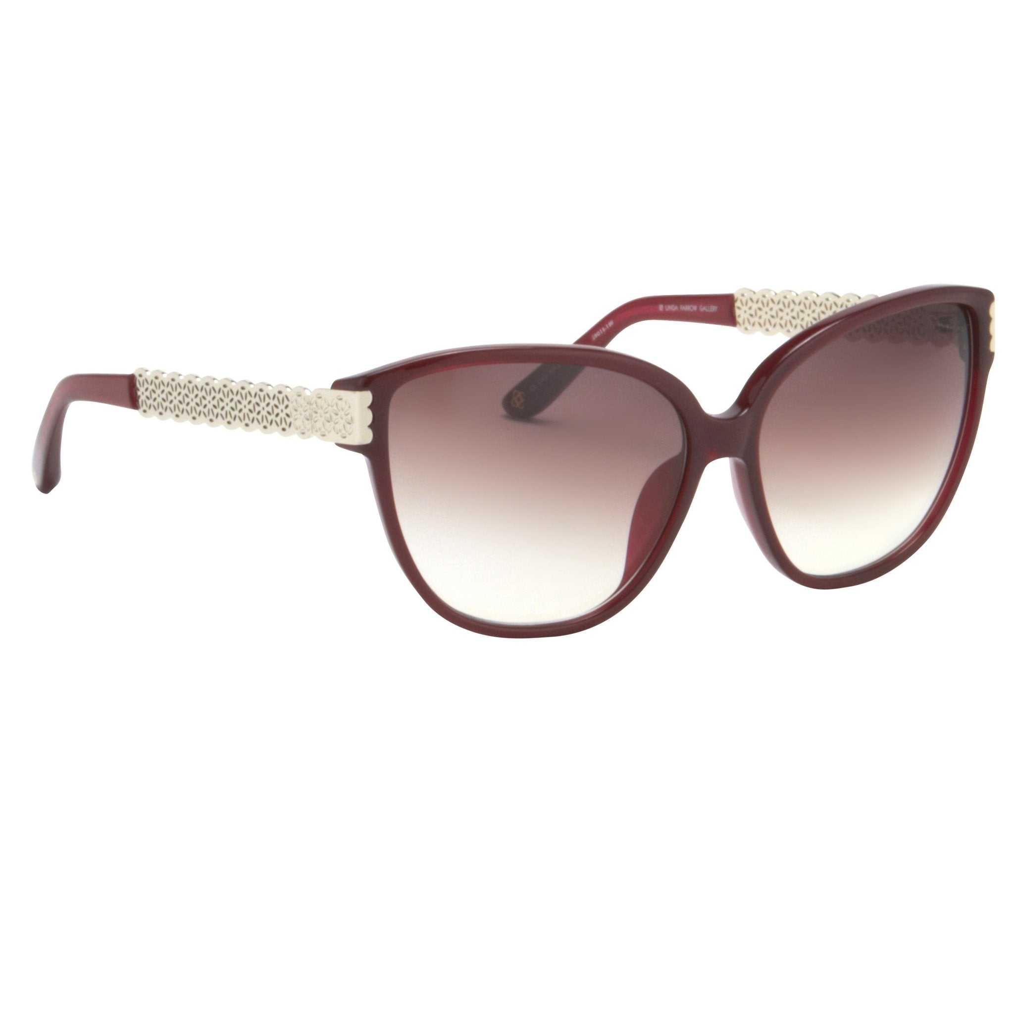 Oscar De La Renta Women Sunglasses Oval Deep Red with Brown Graduated Lenses - ODLR52C4SUN - Watches & Crystals