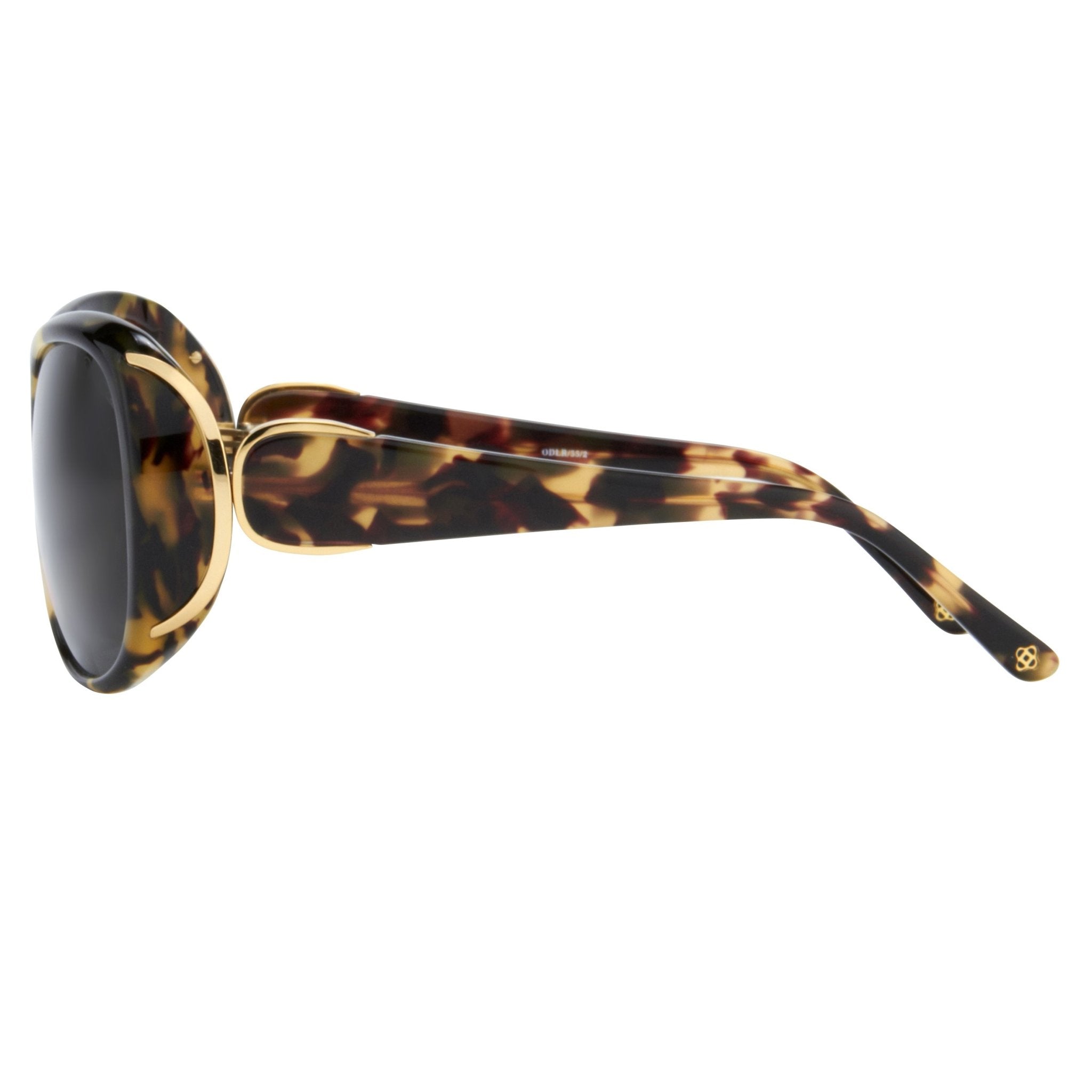 Oscar De La Renta Women Sunglasses Oversized Frame Dark Tortoise Shell with Grey Lenses - ODLR55C2SUN - Watches & Crystals