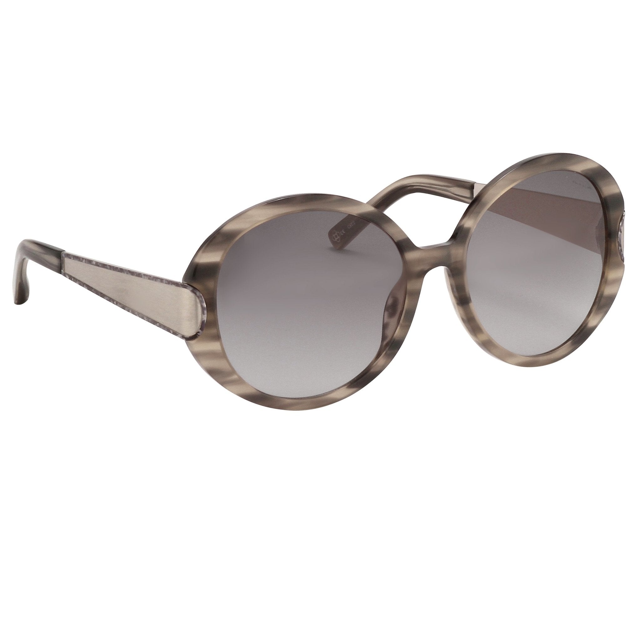 Oscar De La Renta Women Sunglasses Oversized Frame Inky Horn and Grey Lenses - ODLR58C4SUN - Watches & Crystals