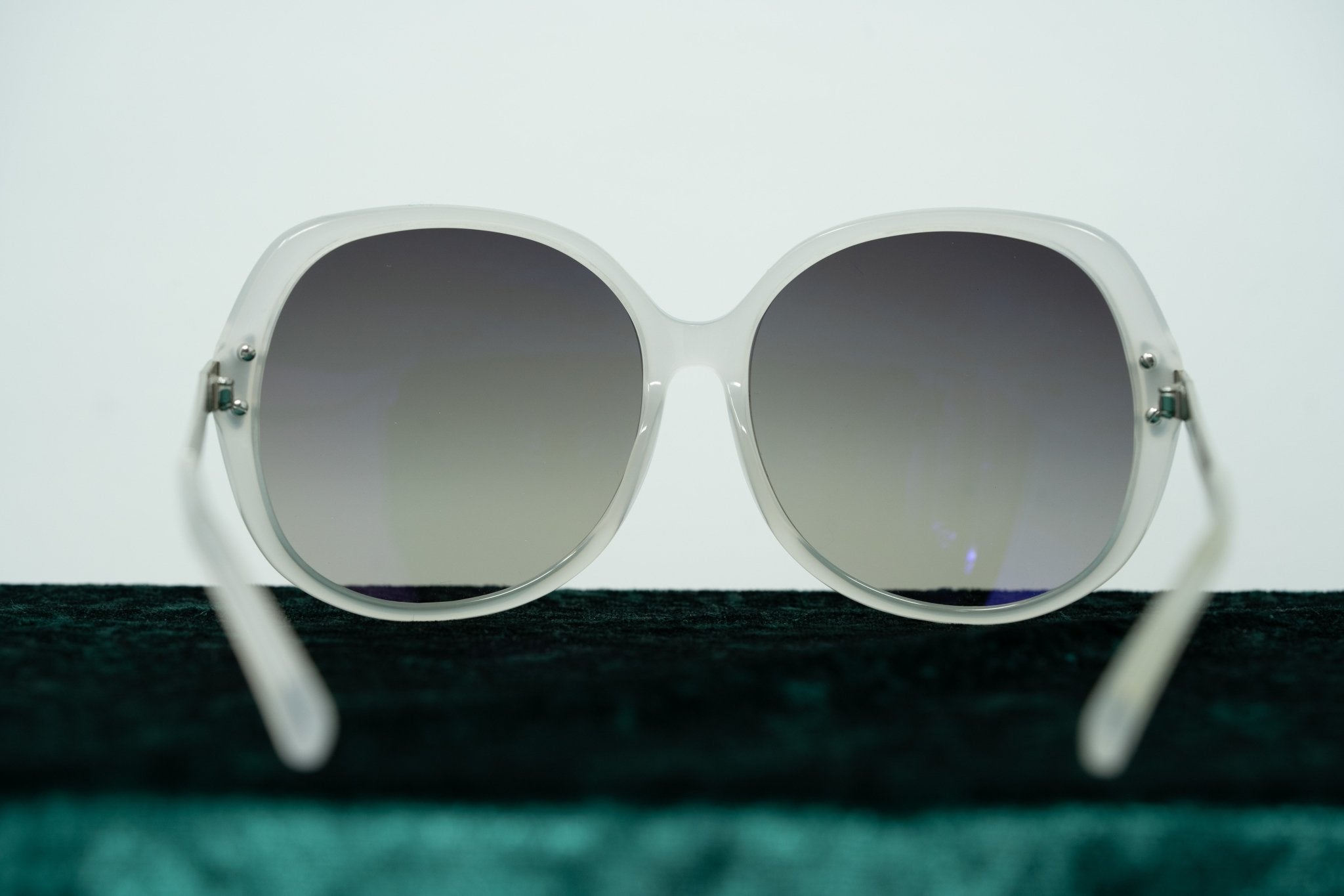 Oscar De La Renta Women Sunglasses Oversized Frame Ivory Enamel Arms and Grey Lenses - ODLR22C3SUN - Watches & Crystals