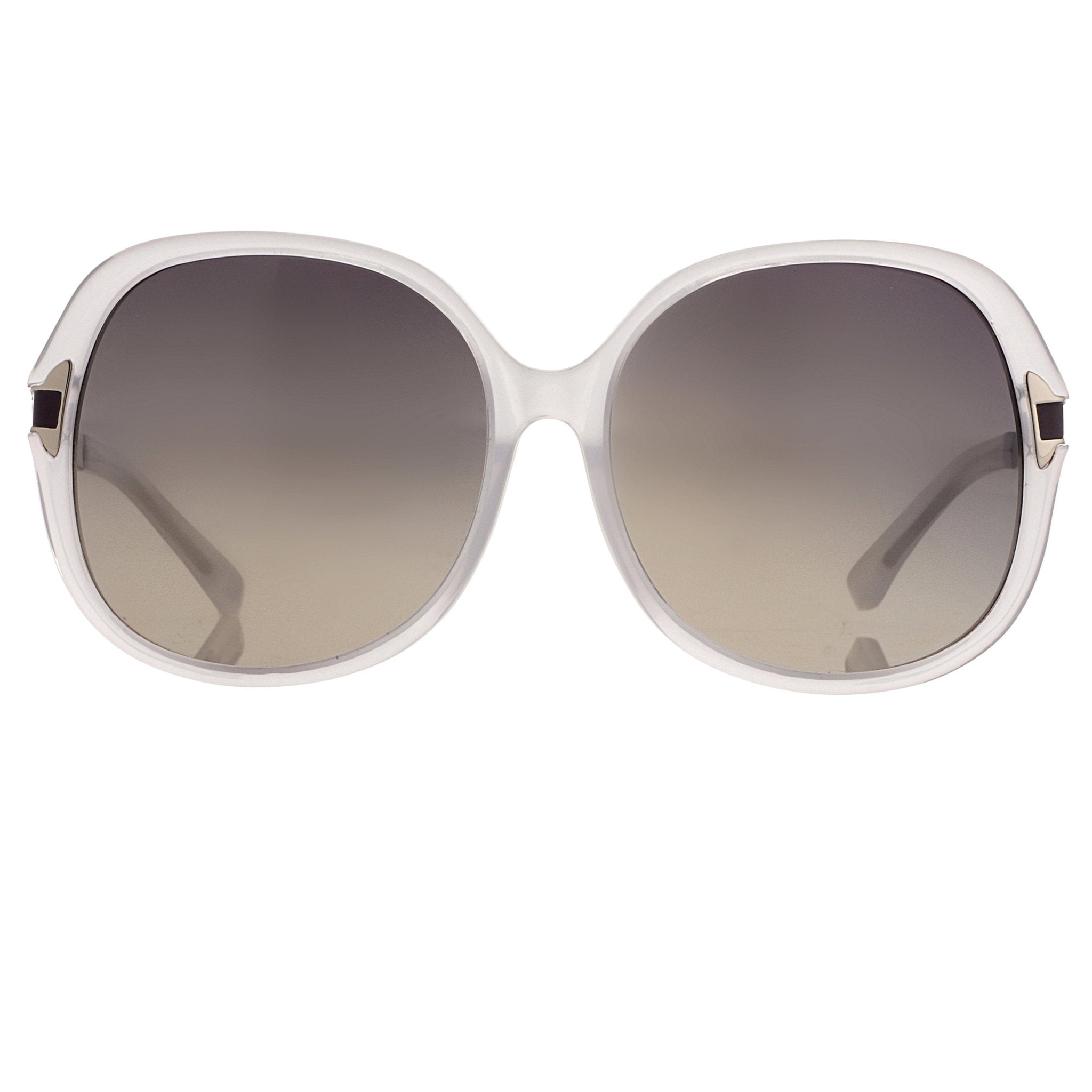 Oscar De La Renta Women Sunglasses Oversized Frame Ivory Enamel Arms and Grey Lenses - ODLR22C3SUN - Watches & Crystals