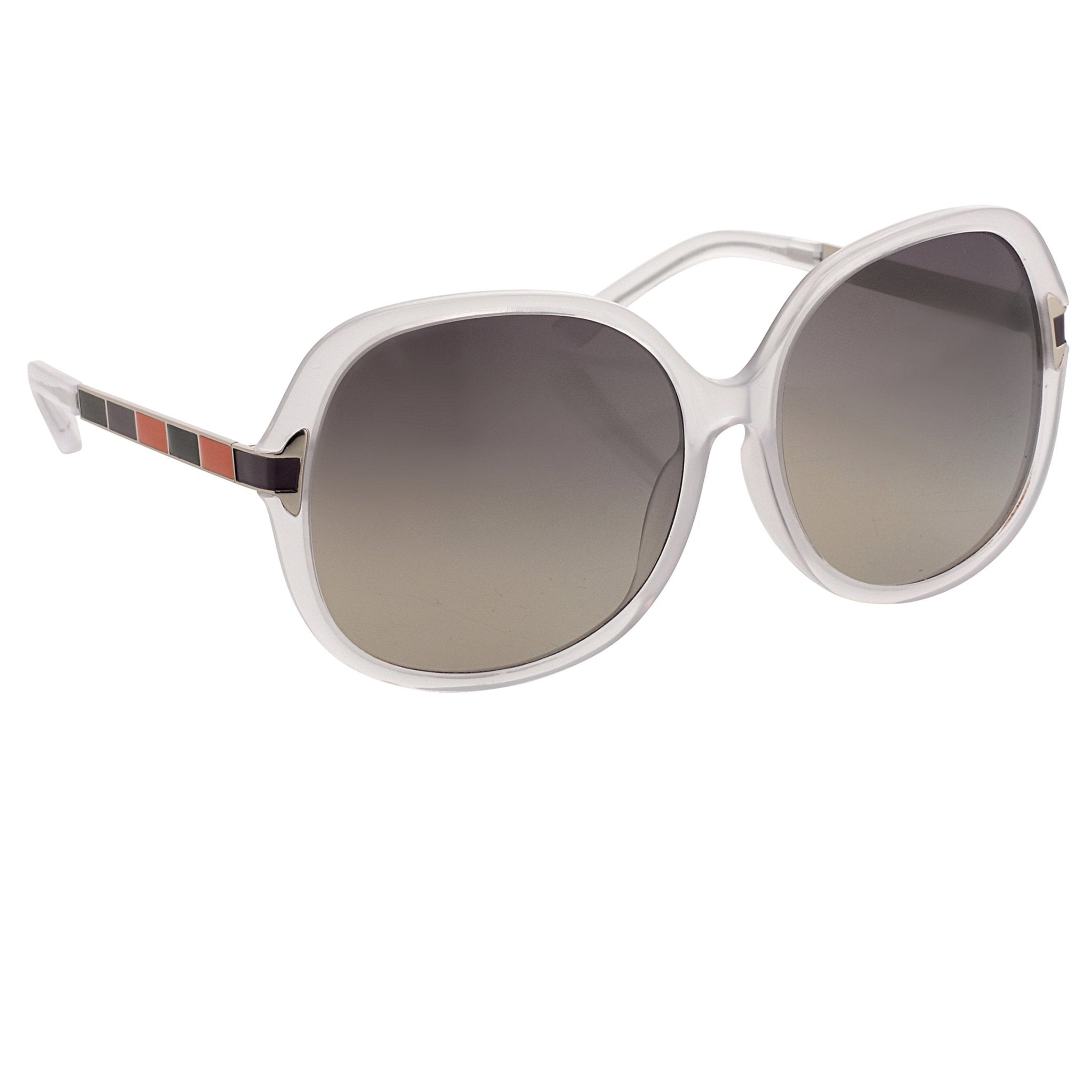 Oscar De La Renta Women Sunglasses Oversized Frame Ivory Enamel Arms and Grey Lenses - ODLR22C3SUN - Watches & Crystals