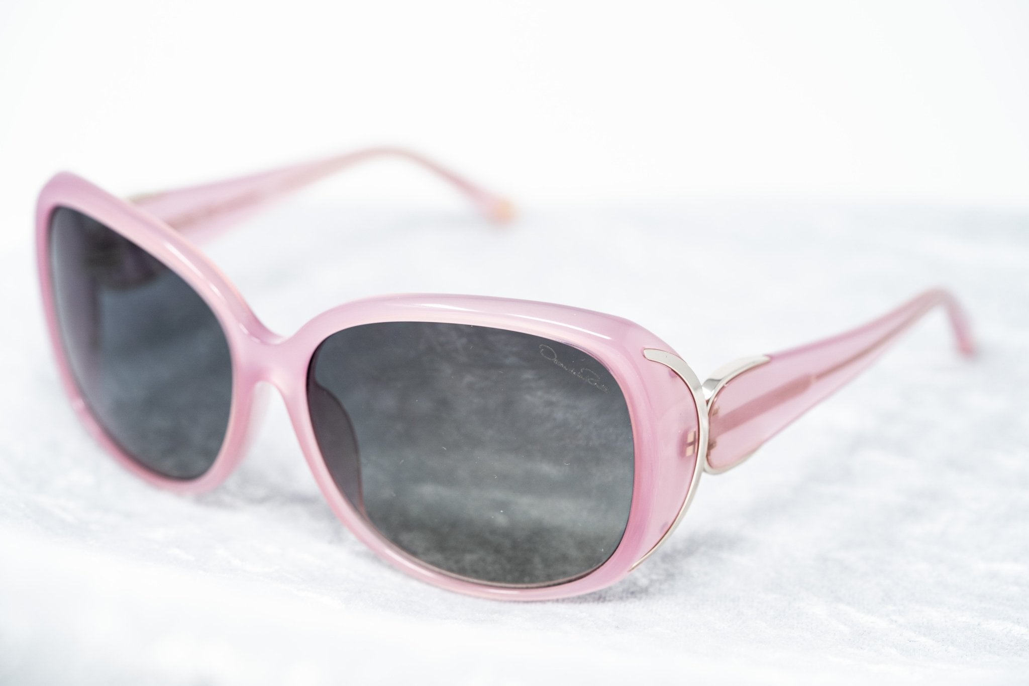 Oscar De La Renta Women Sunglasses Oversized Frame Pink Light Gold and Dark Grey Lenses - ODLR55C6SUN - Watches & Crystals