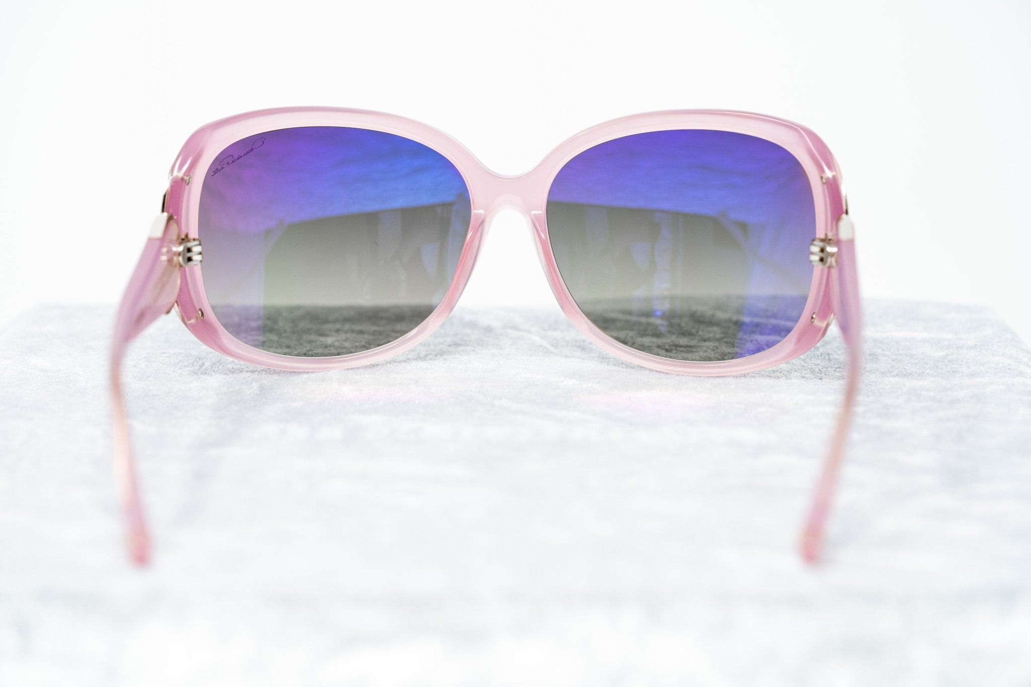 Oscar De La Renta Women Sunglasses Oversized Frame Pink Light Gold and Dark Grey Lenses - ODLR55C6SUN - Watches & Crystals