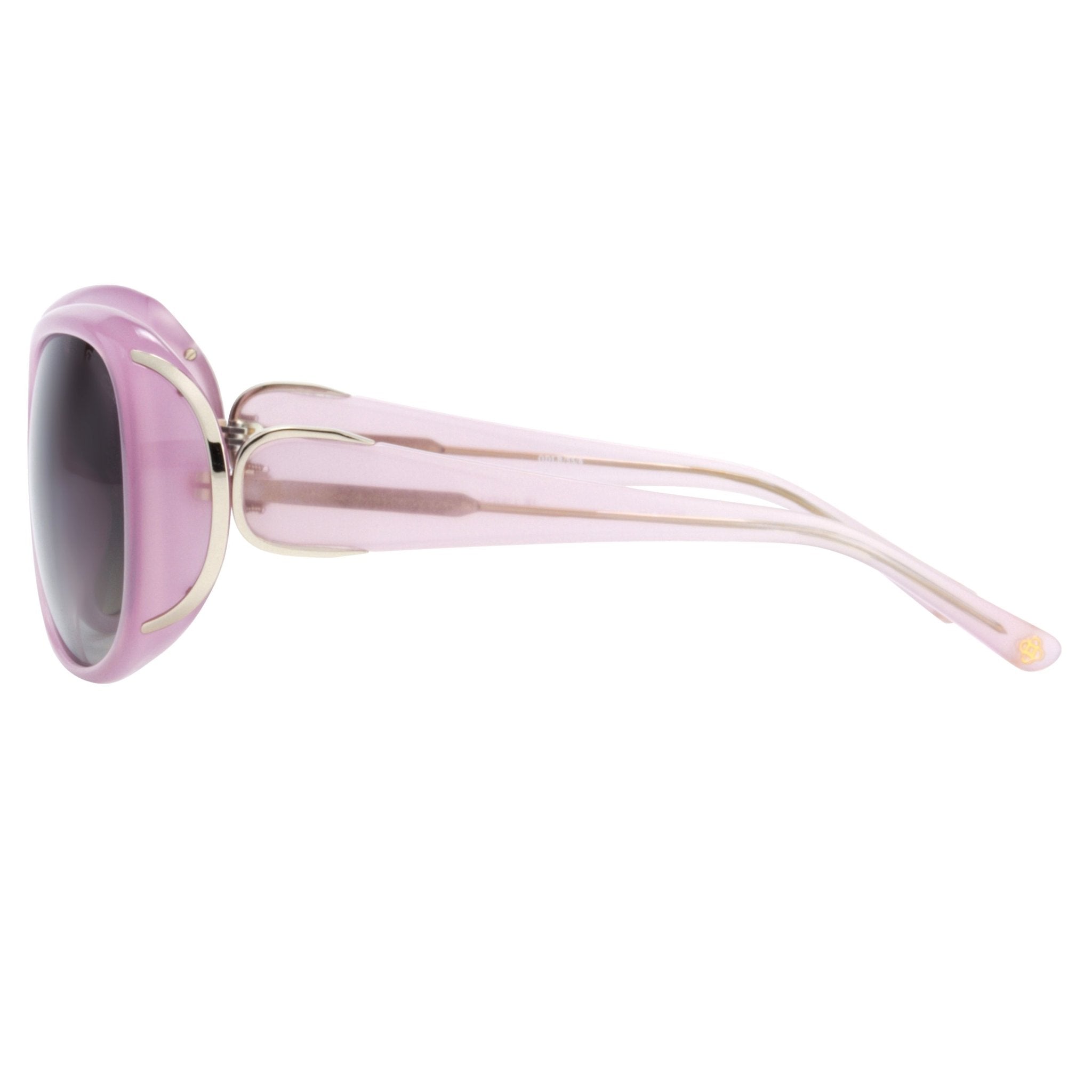 Oscar De La Renta Women Sunglasses Oversized Frame Pink Light Gold and Dark Grey Lenses - ODLR55C6SUN - Watches & Crystals