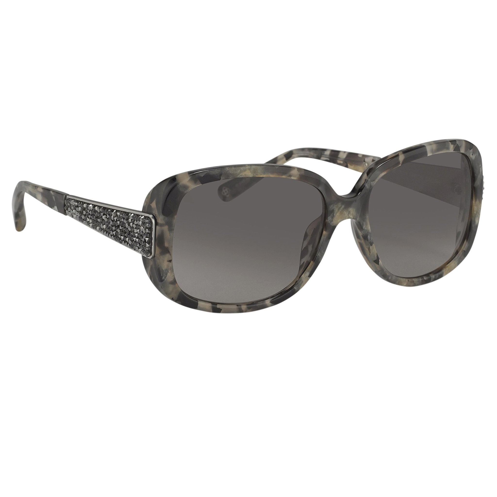 Oscar De La Renta Women Sunglasses Oversized Frame Tortoiseshell Titanium and Grey Graduated Lenses ODLR64C3SUN - Watches & Crystals