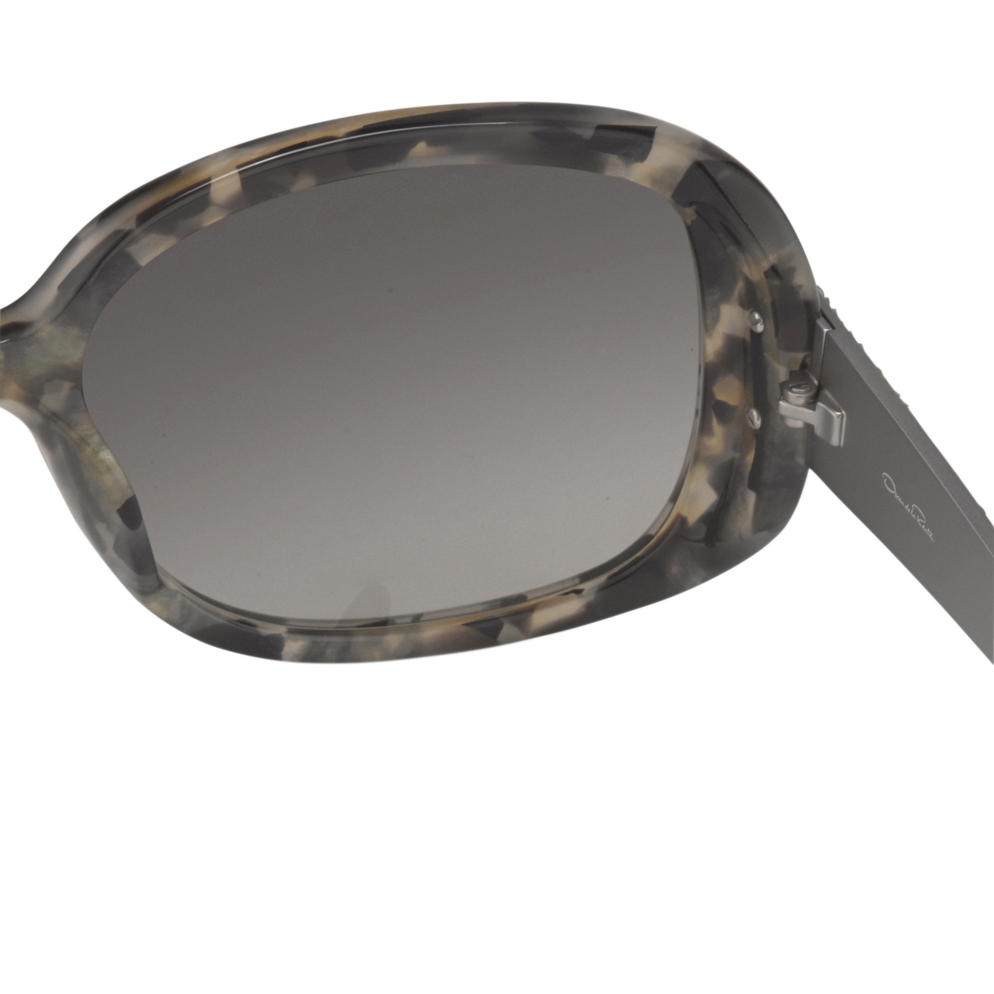 Oscar De La Renta Women Sunglasses Oversized Frame Tortoiseshell Titanium and Grey Graduated Lenses ODLR64C3SUN - Watches & Crystals