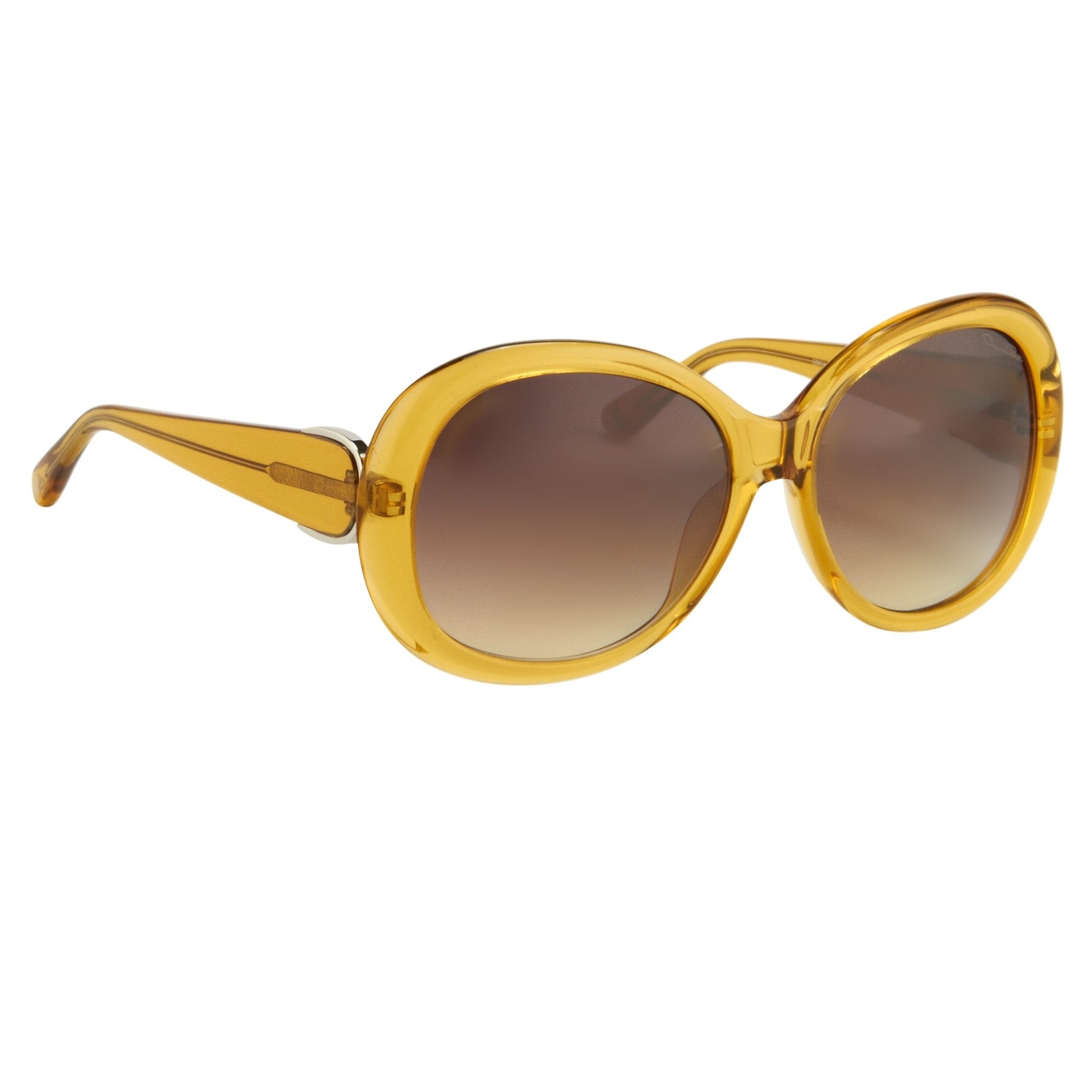 Oscar De La Renta Women Sunglasses Oversized Frame Yellow and Brown Graduated Lenses - ODLR46C4SUN - Watches & Crystals