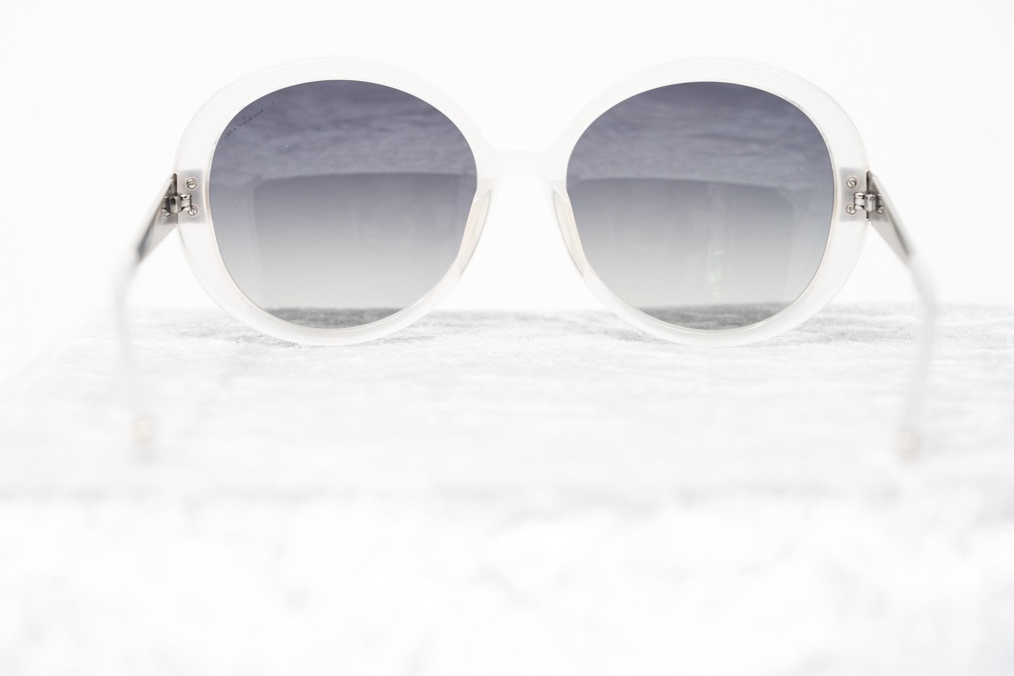 Oscar De La Renta Women Sunglasses Round Ivory White Mother of Pearl and Grey Lenses - ODLR5C8SUN - Watches & Crystals