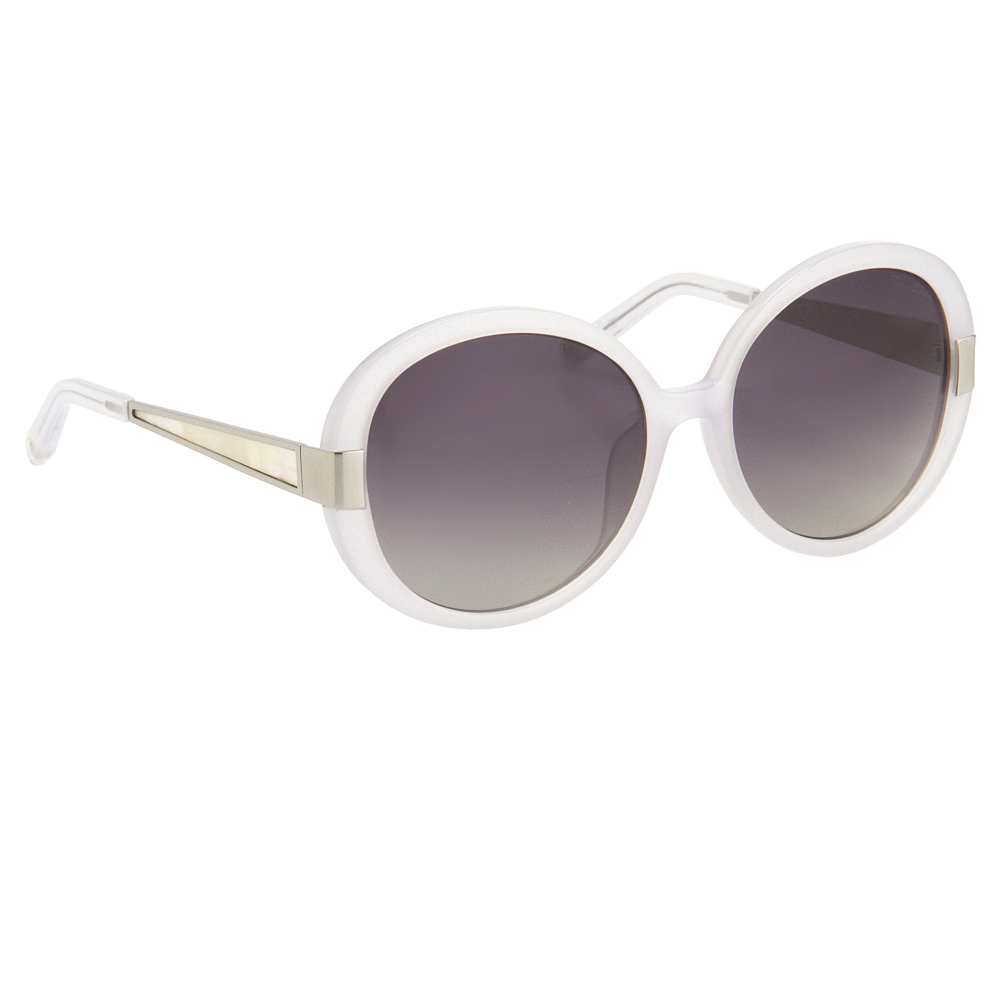 Oscar De La Renta Women Sunglasses Round Ivory White Mother of Pearl and Grey Lenses - ODLR5C8SUN - Watches & Crystals