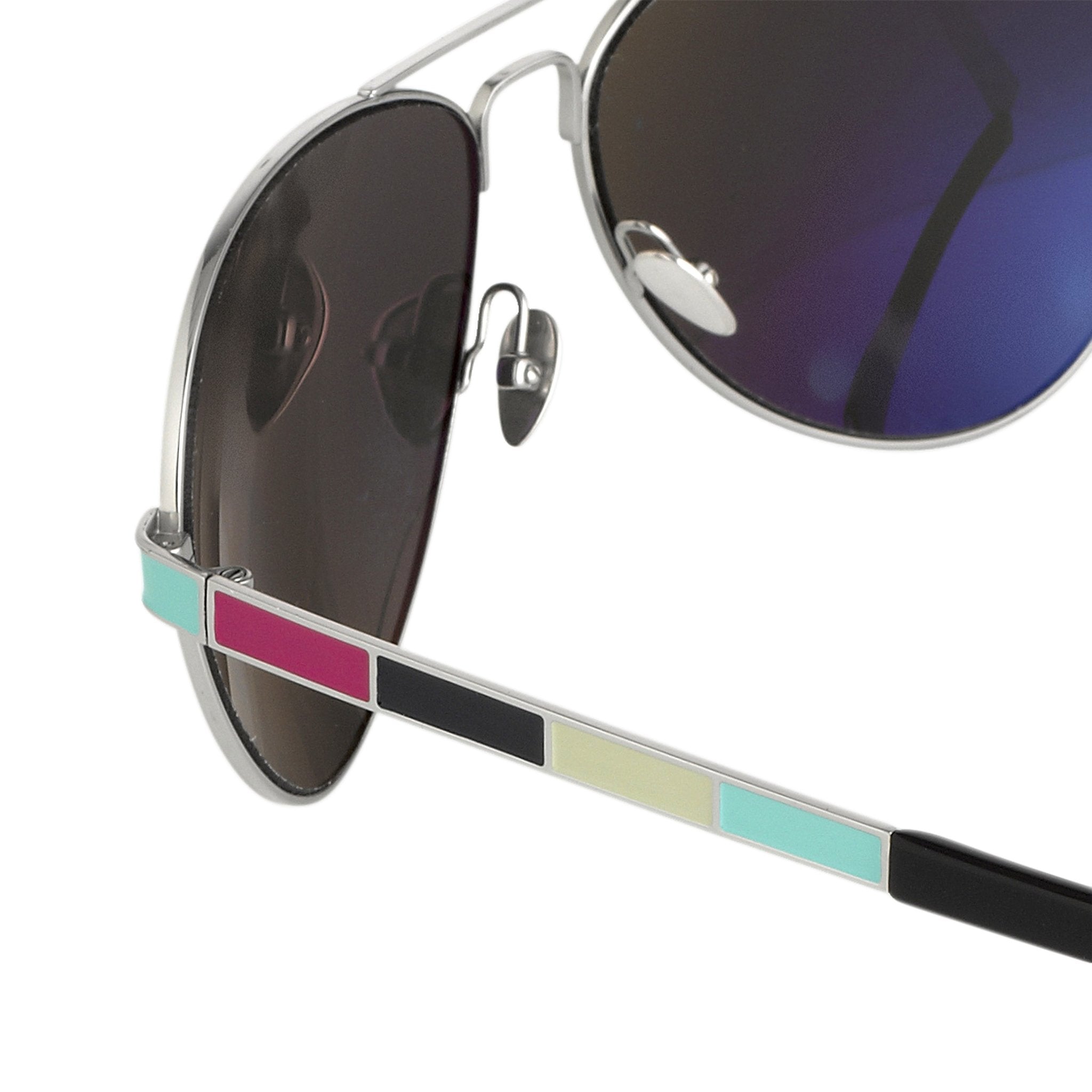 Oscar De La Renta Women Sunglasses Silver Multicoloured Enamel with Dark Grey Lenses Category 3 - ODLR44C6SUN - Watches & Crystals