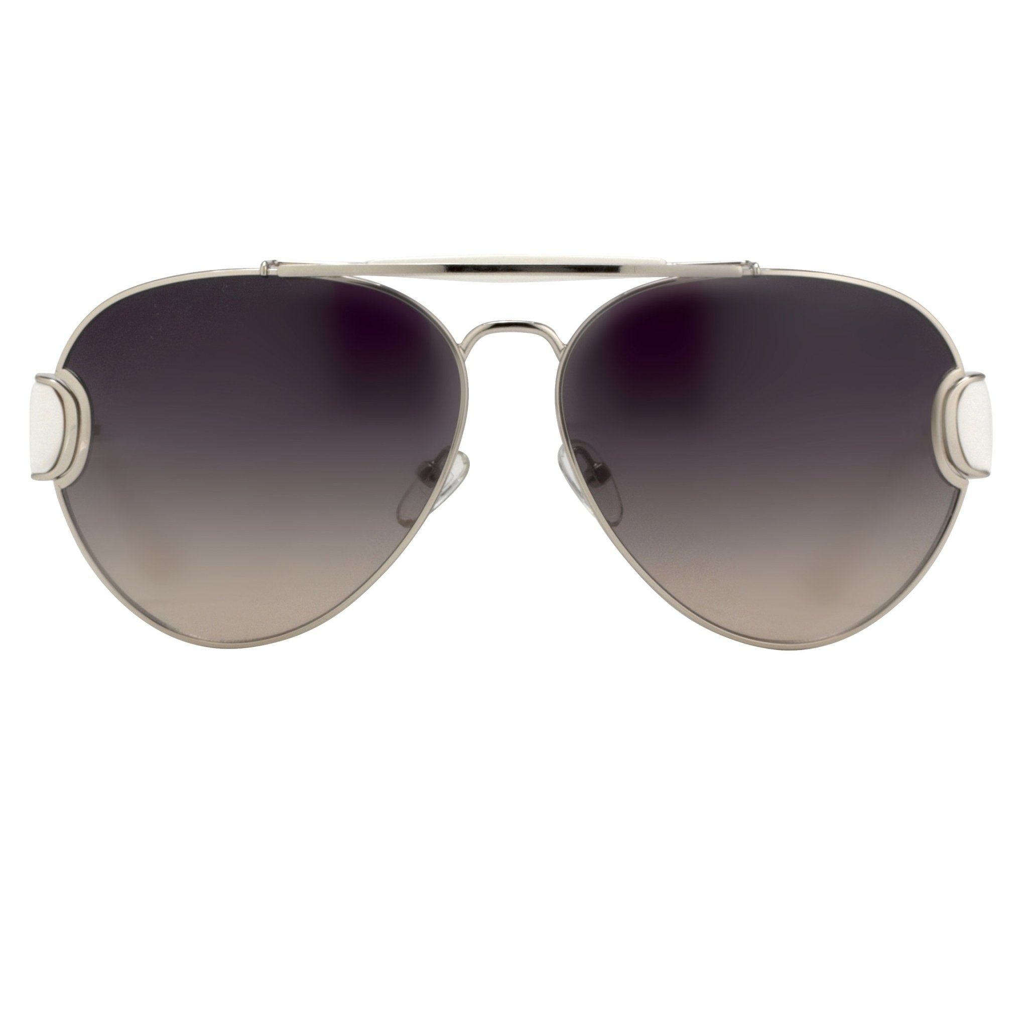 Oscar De La Renta Women Sunglasses White Silver and Dark Grey Lenses Category 3 - ODLR53C3SUN - Watches & Crystals