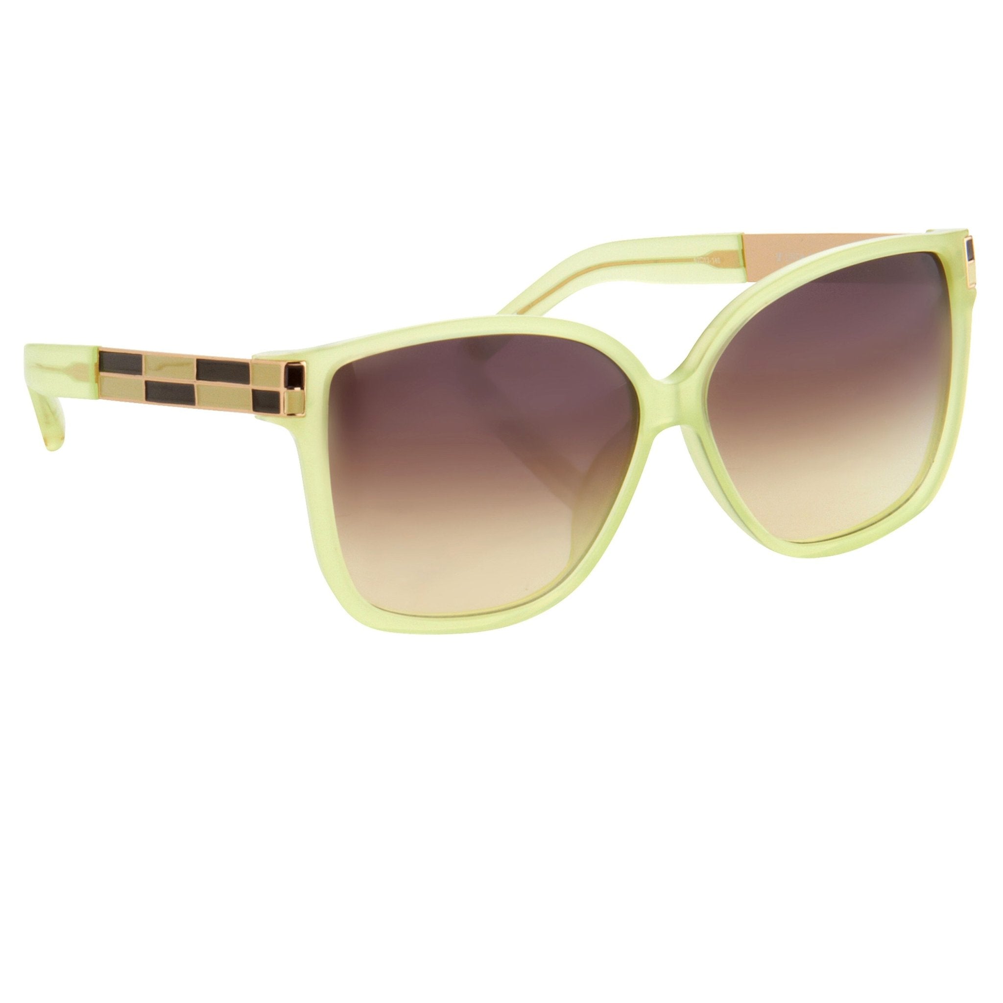 Oscar De La Renta Women Sunglasses with Oversized Green Enamel Arms and Brown Gradient Lenses - ODLR21C7SUN - Watches & Crystals