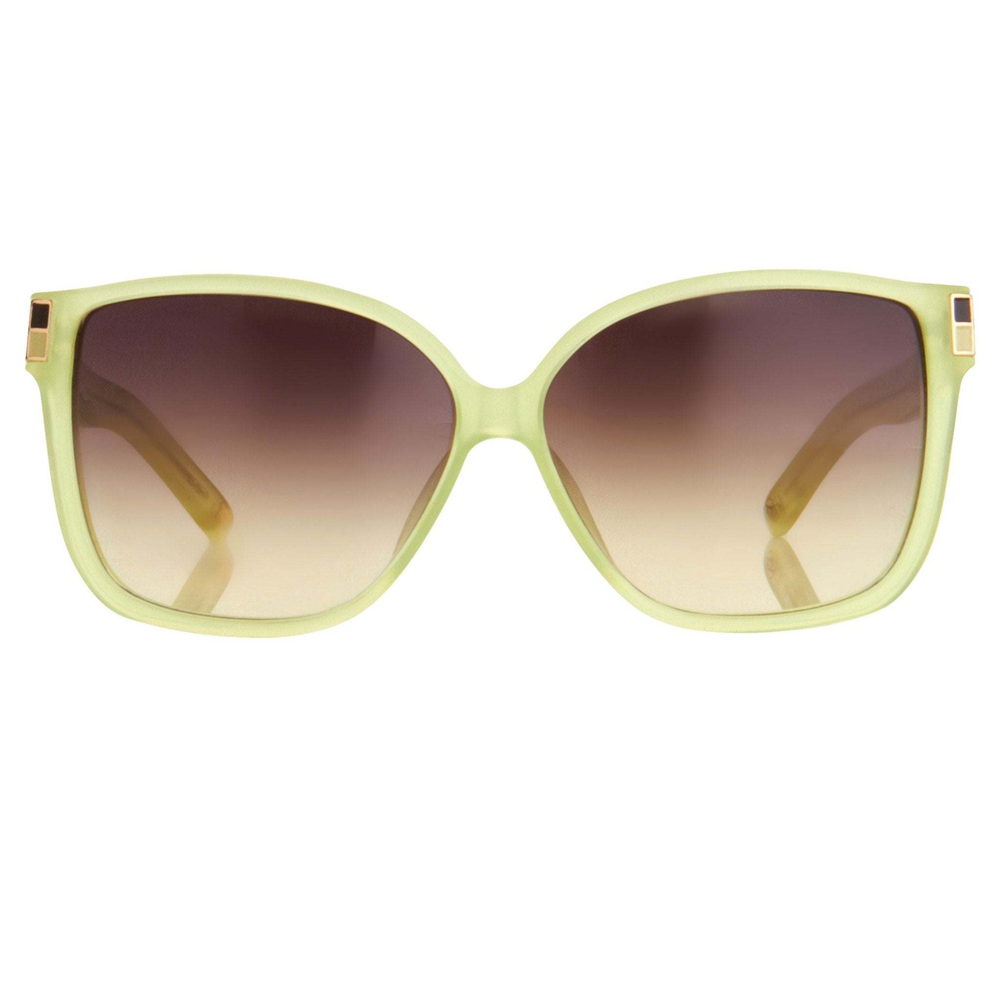 Oscar De La Renta Women Sunglasses with Oversized Green Enamel Arms and Brown Gradient Lenses - ODLR21C7SUN - Watches & Crystals