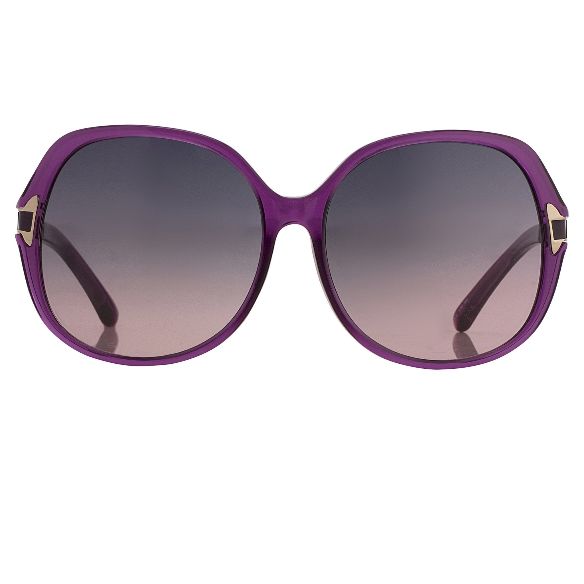 Oscar De La Renta Women Sunglasses with Oversized Purple Enamel Arms and Grey Gradient Lenses - ODLR22C2SUN - Watches & Crystals