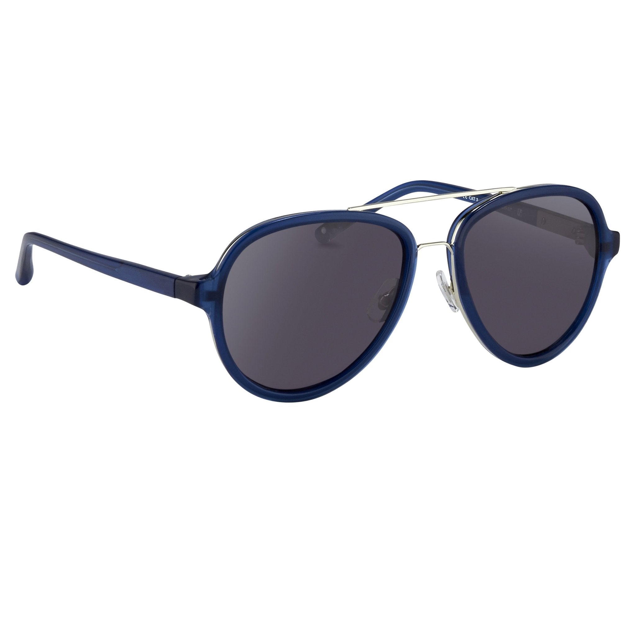 Phillip Lim Sunglasses Deep Blue Silver and Green Lenses Category 3 - PL16C29SUN - Watches & Crystals