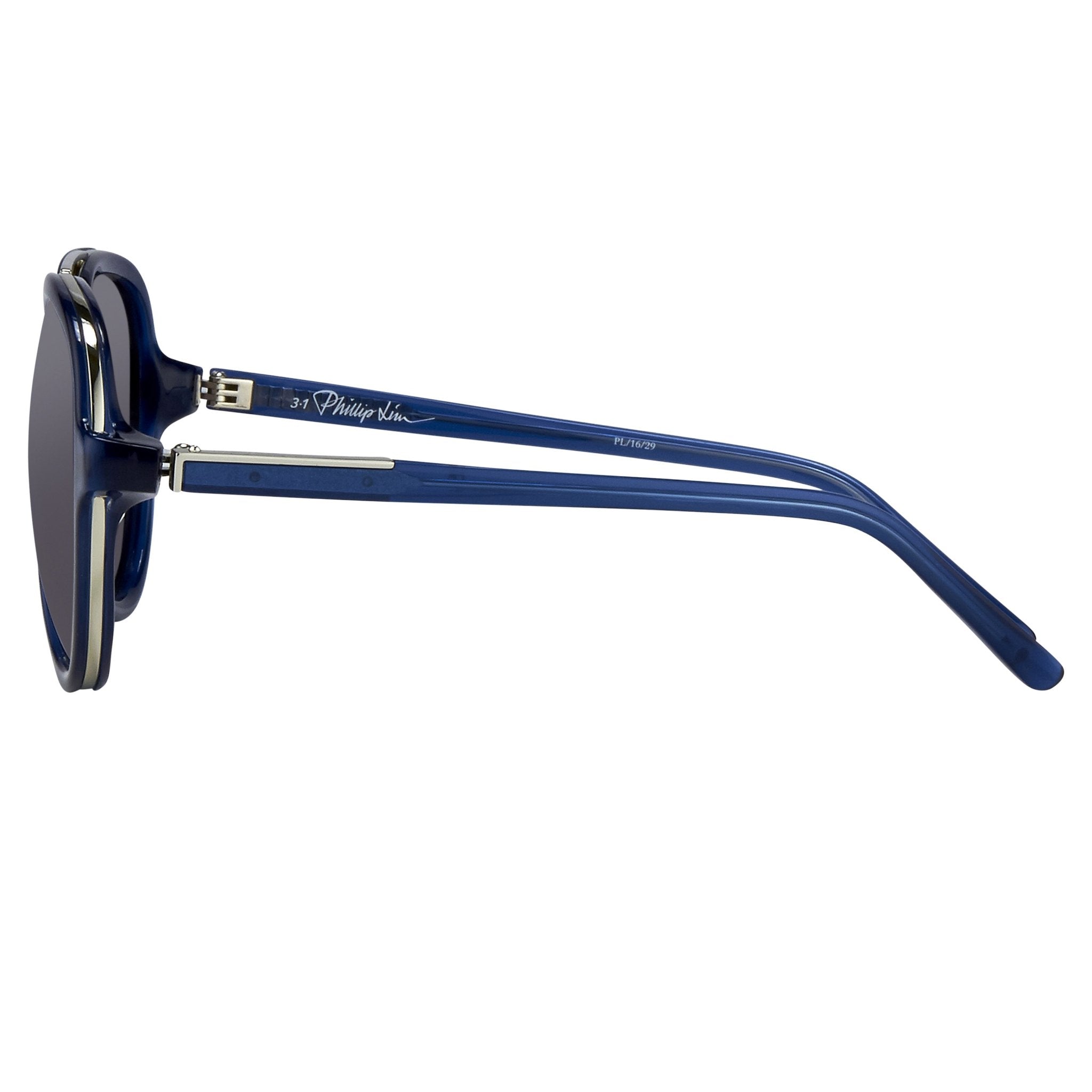 Phillip Lim Sunglasses Deep Blue Silver and Green Lenses Category 3 - PL16C29SUN - Watches & Crystals