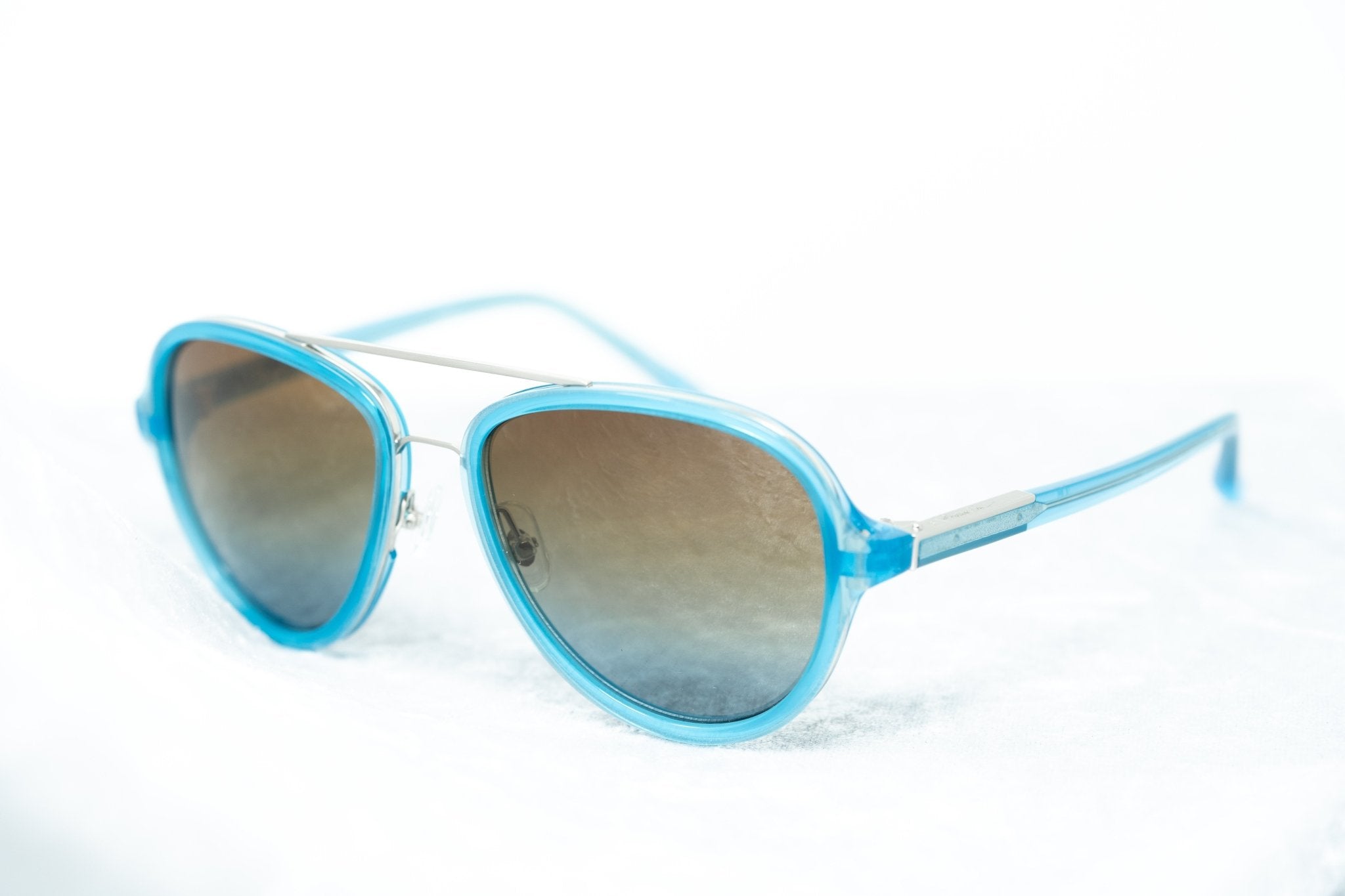 Phillip Lim Sunglasses Turquoise Brushed Silver and Brown Lenses Category 3 - PL16C27SUN - Watches & Crystals