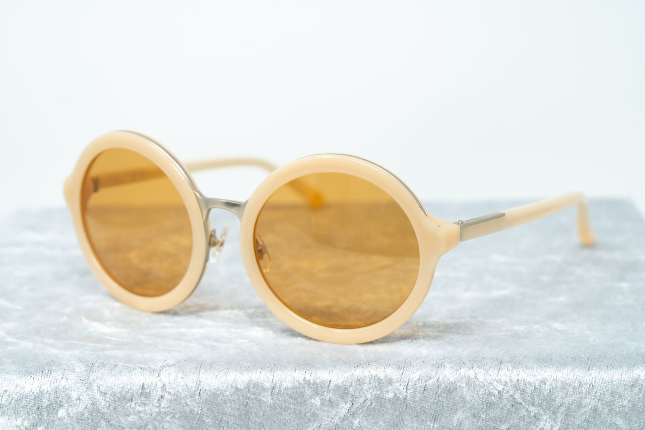 Phillip Lim Sunglasses with Round Apricot Brushed Gold and Dark Brown Lenses - PL11C15SUN - Watches & Crystals