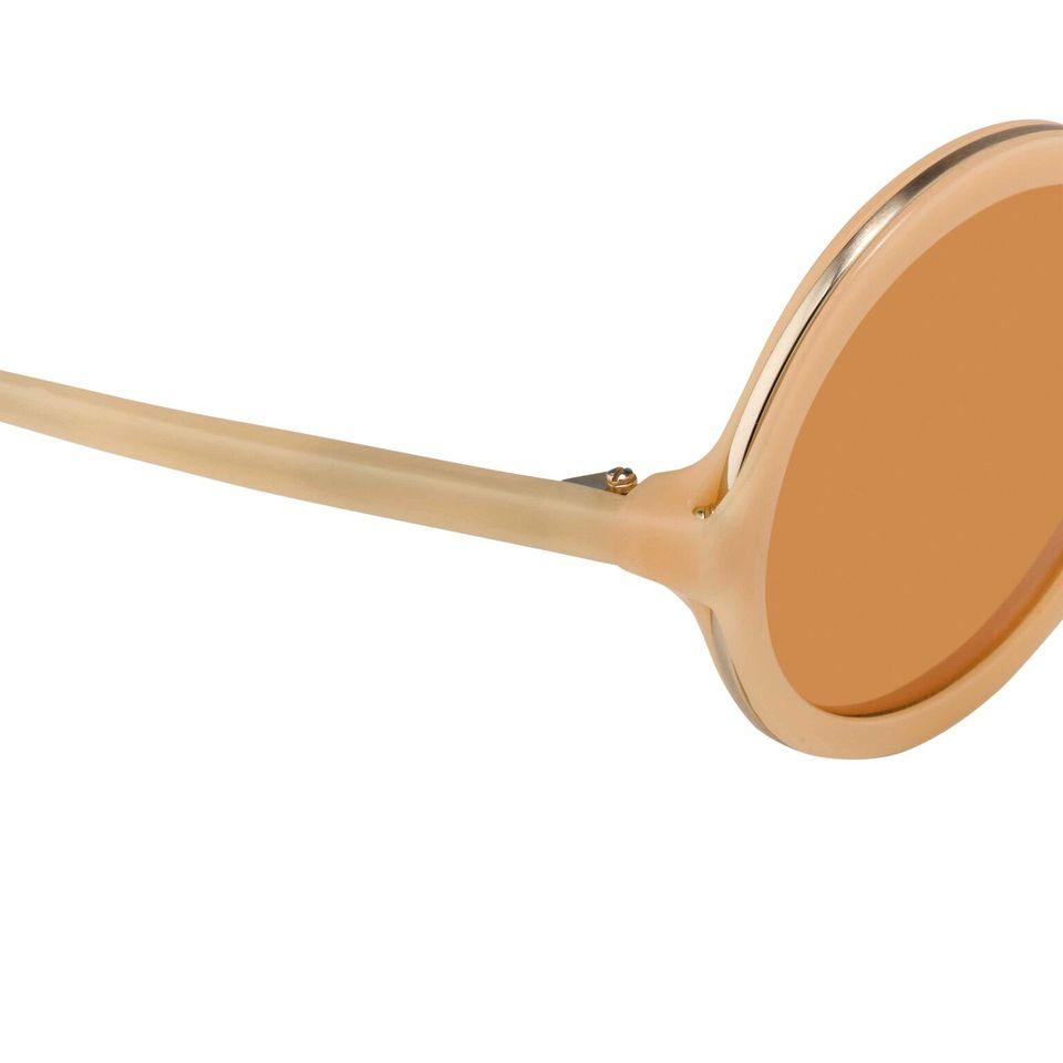 Phillip Lim Sunglasses with Round Apricot Brushed Gold and Dark Brown Lenses - PL11C15SUN - Watches & Crystals