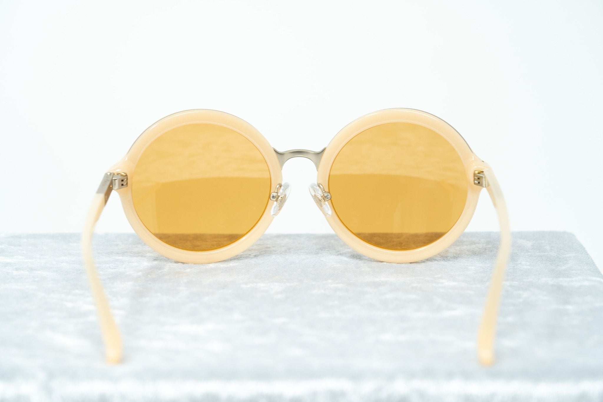 Phillip Lim Sunglasses with Round Apricot Brushed Gold and Dark Brown Lenses - PL11C15SUN - Watches & Crystals