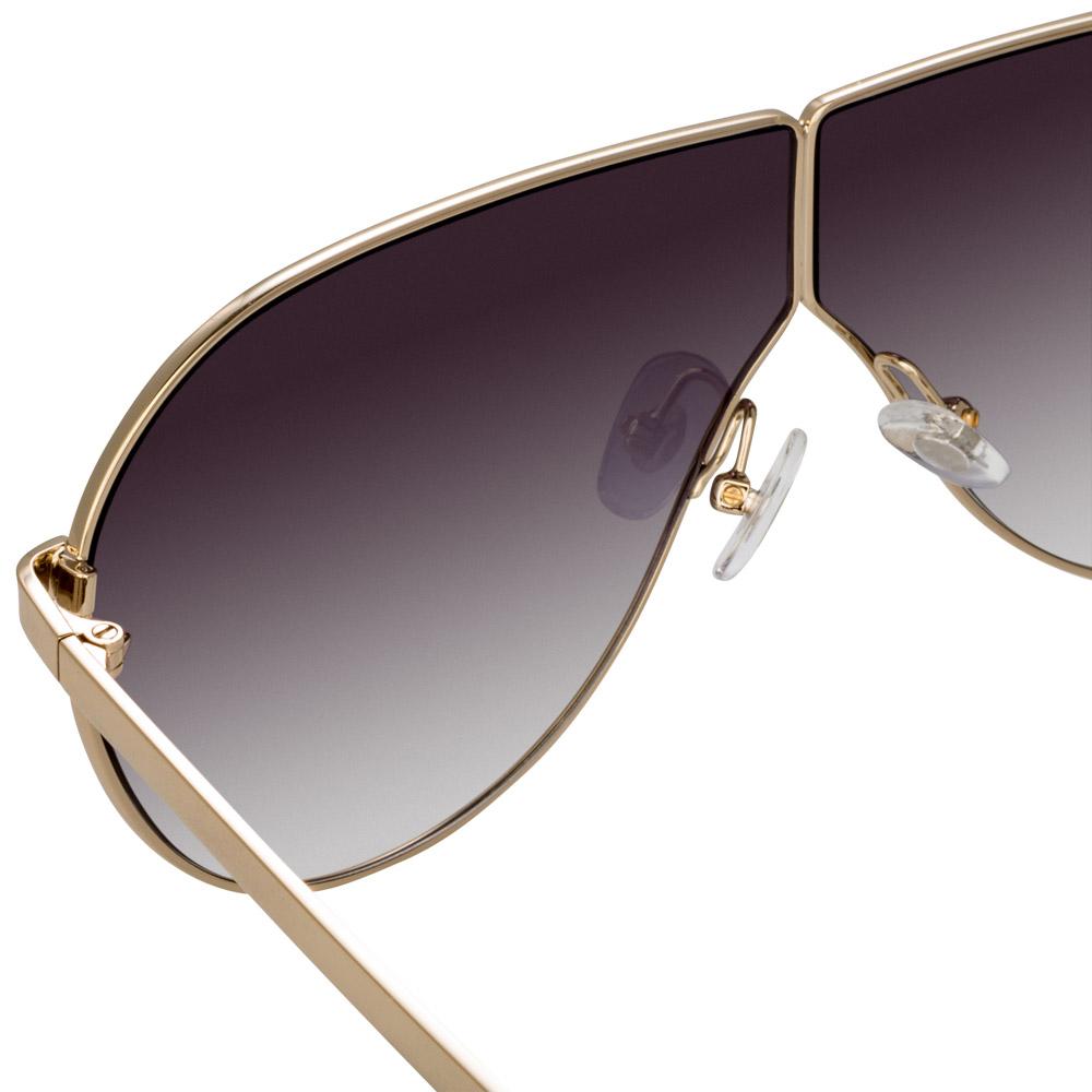 Phillip Lim Sunglasses Women's Shield Shape Clear Purple and Gold CAT3 Purple Graduated Lenses PL171C11SUN - Watches & Crystals