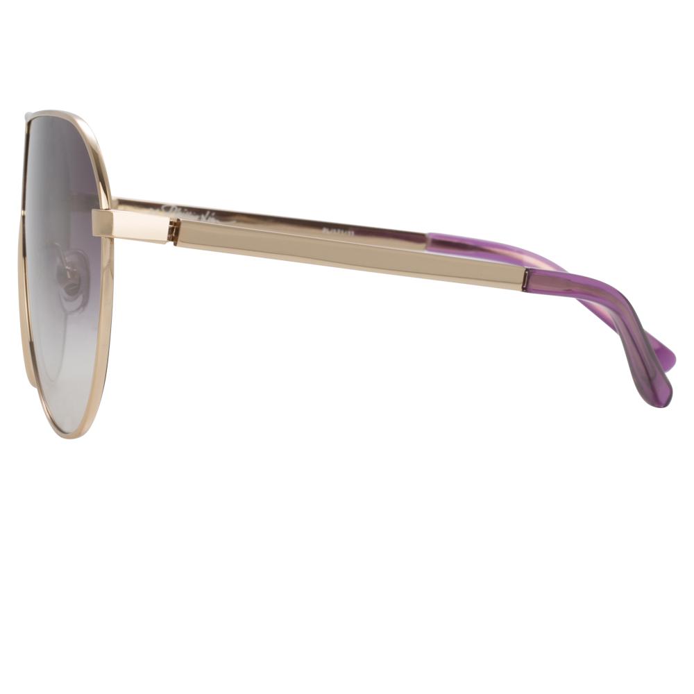 Phillip Lim Sunglasses Women's Shield Shape Clear Purple and Gold CAT3 Purple Graduated Lenses PL171C11SUN - Watches & Crystals