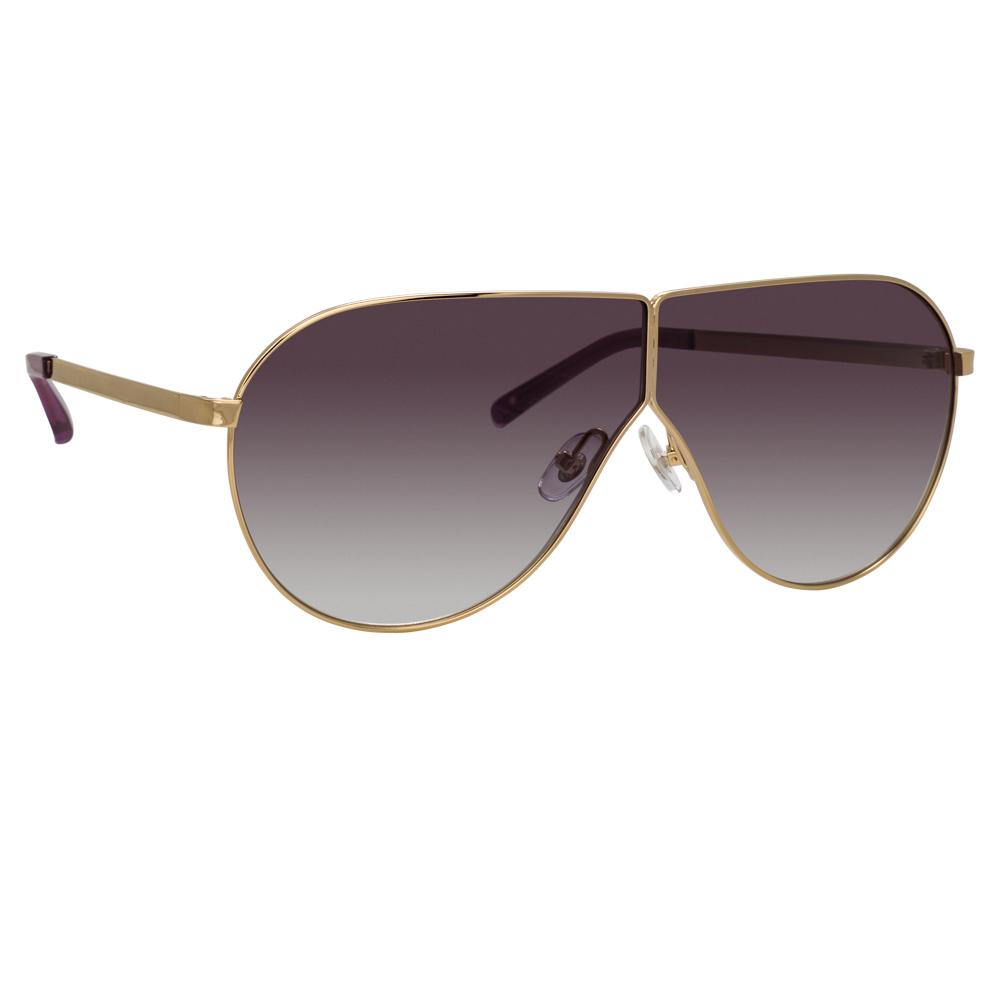 Phillip Lim Sunglasses Women's Shield Shape Clear Purple and Gold CAT3 Purple Graduated Lenses PL171C11SUN - Watches & Crystals