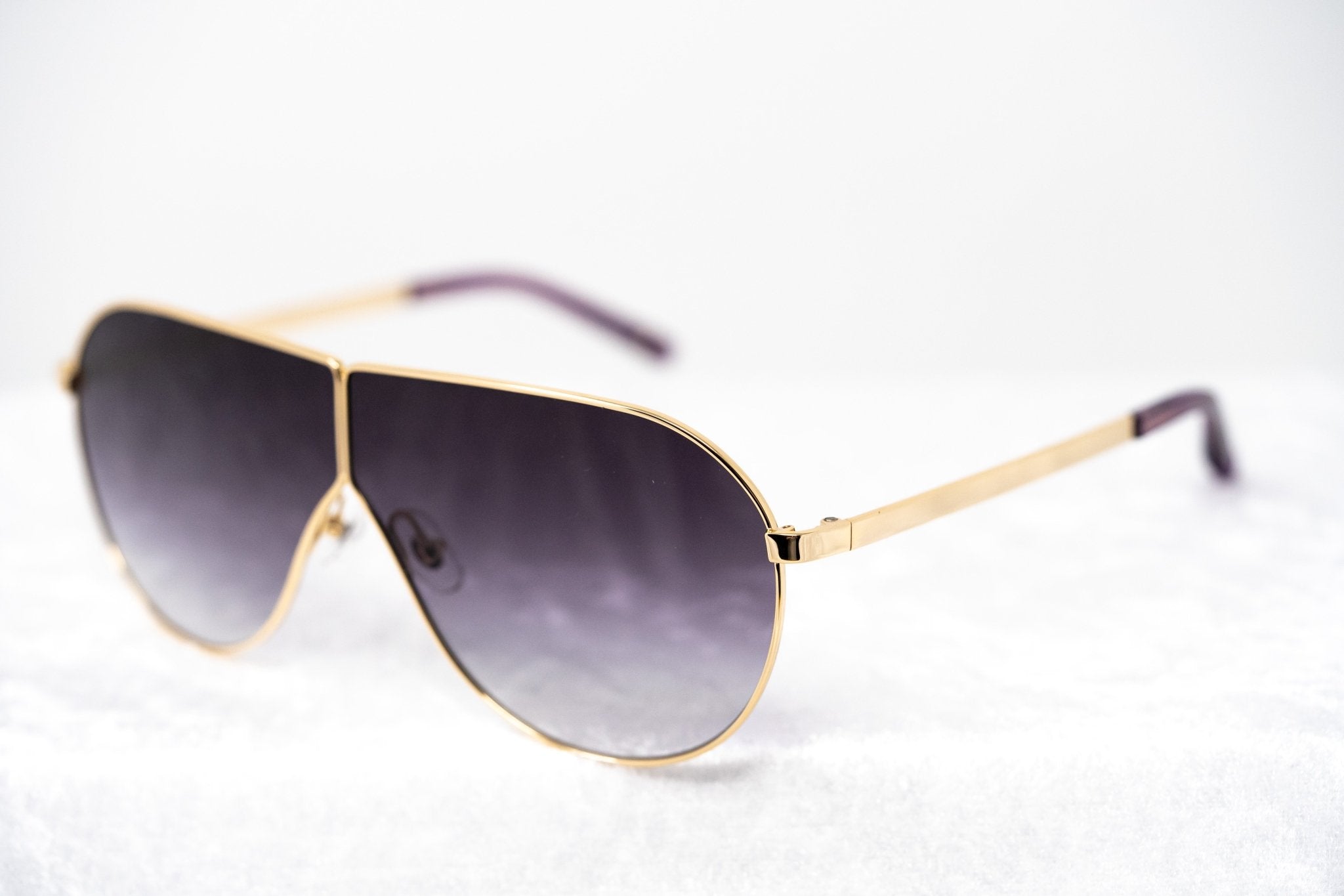 Phillip Lim Sunglasses Women's Shield Shape Clear Purple and Gold CAT3 Purple Graduated Lenses PL171C11SUN - Watches & Crystals