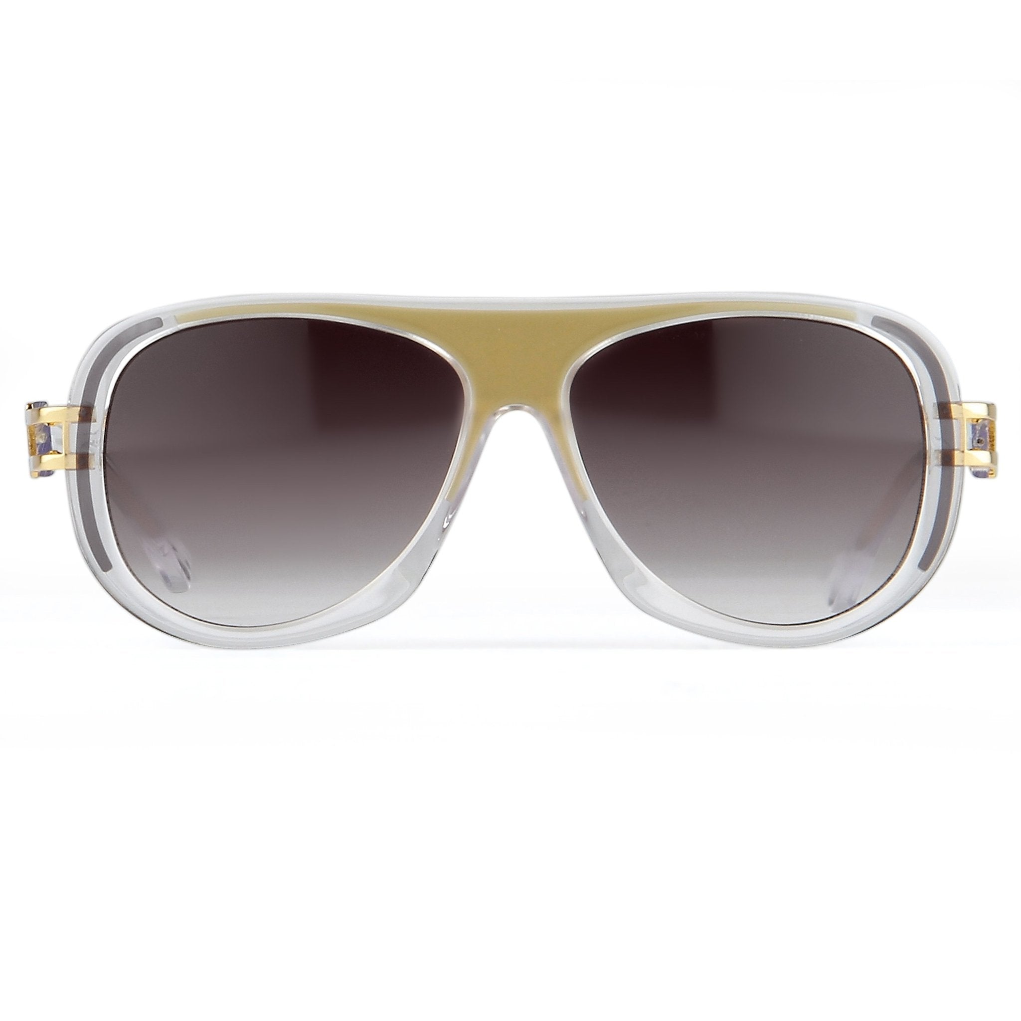 Prabal Gurung Sunglasses Female Aviator Olive and Clear Acetate CAT3 Grey Lenses PG10C1SUN - Watches & Crystals