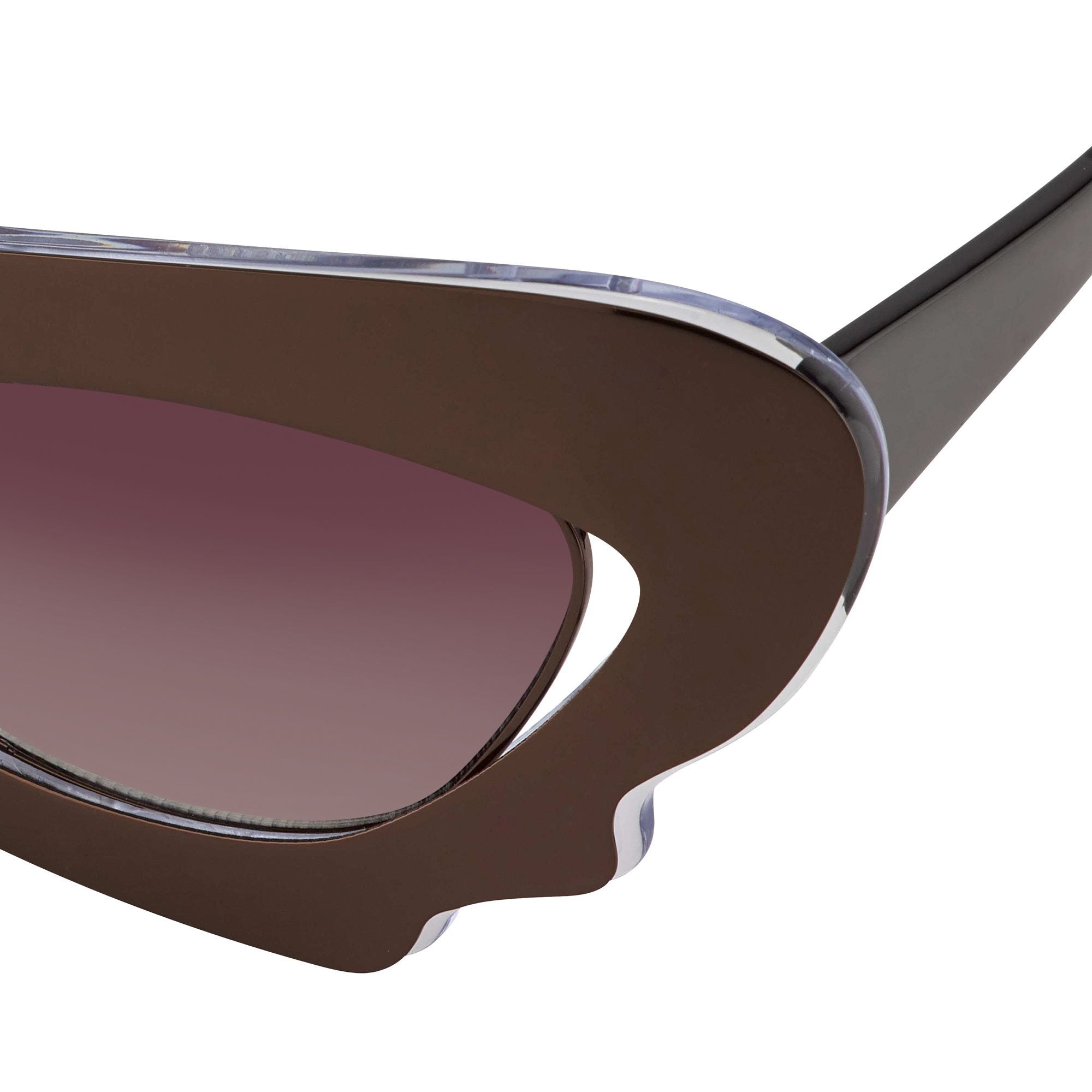 Prabal Gurung Sunglasses Female Cat Eye Chocolate Bronze Category 2 Red Gradient Lenses PG1C12SUN - Watches & Crystals