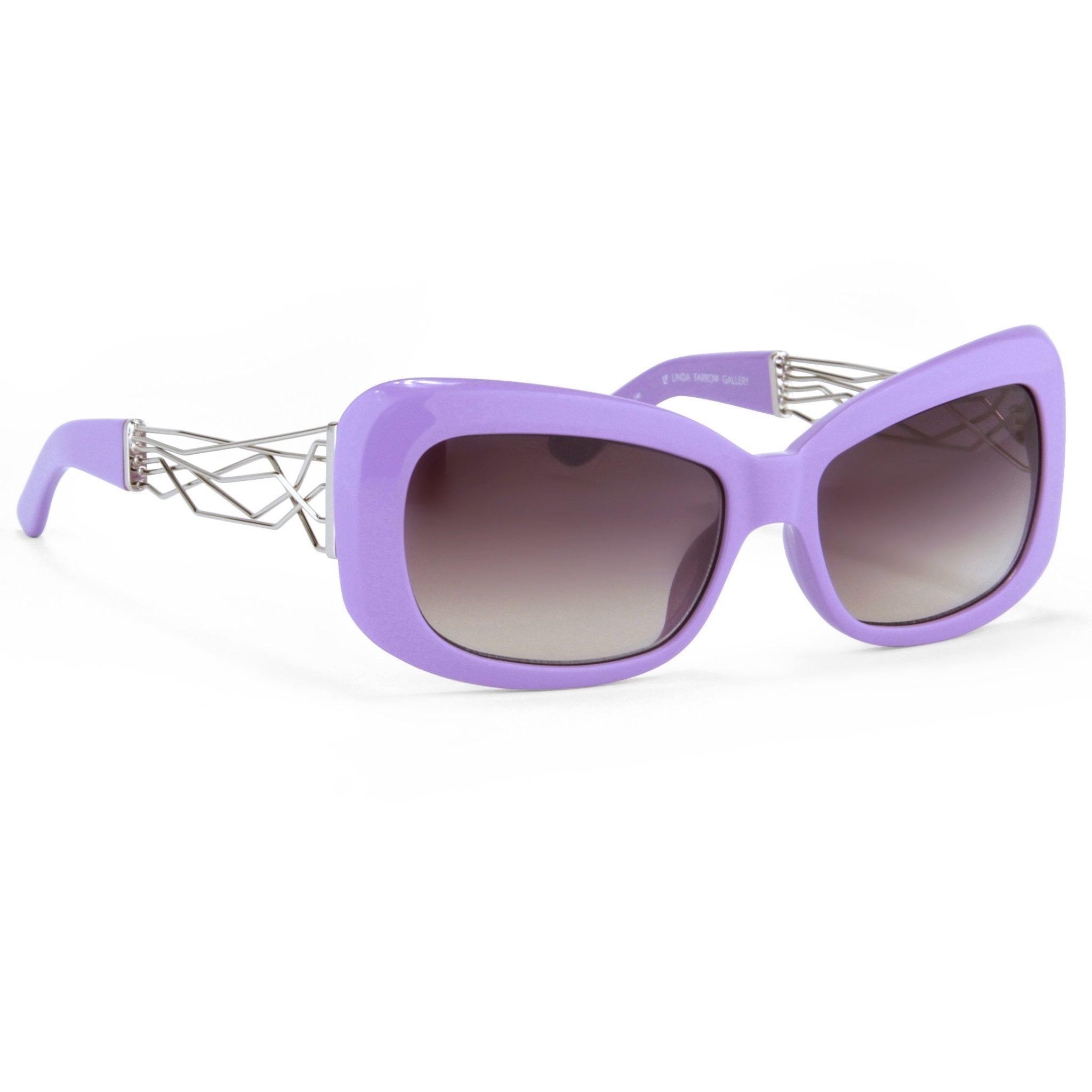 Prabal Gurung Sunglasses Female Rectangle Purple Acetate CAT2 Grey Lenses PG14C4SUN - Watches & Crystals