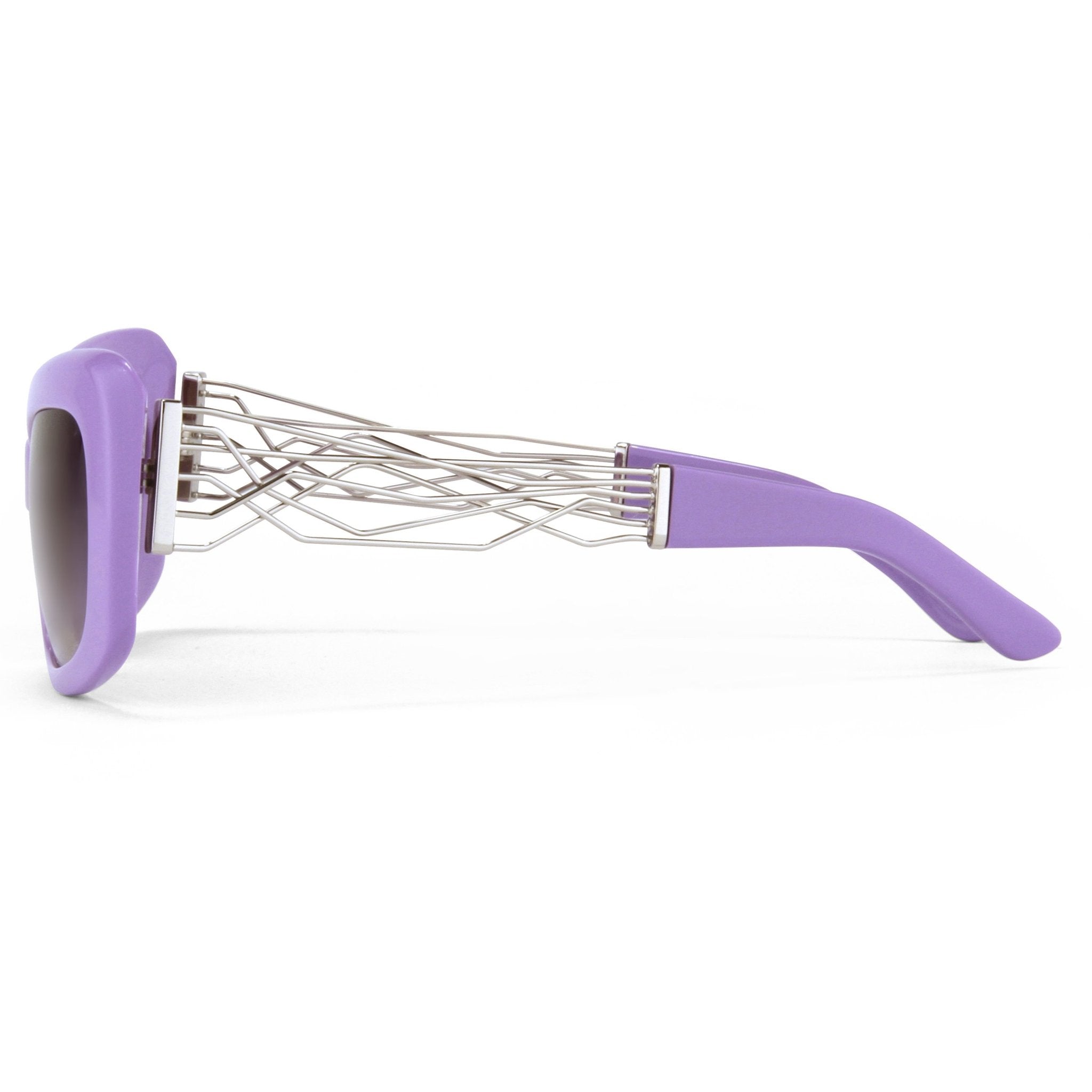 Prabal Gurung Sunglasses Female Rectangle Purple Acetate CAT2 Grey Lenses PG14C4SUN - Watches & Crystals