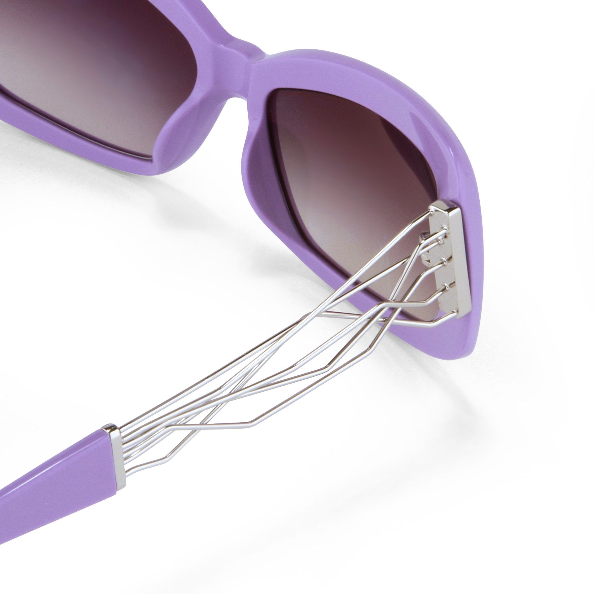 Prabal Gurung Sunglasses Female Rectangle Purple Acetate CAT2 Grey Lenses PG14C4SUN - Watches & Crystals