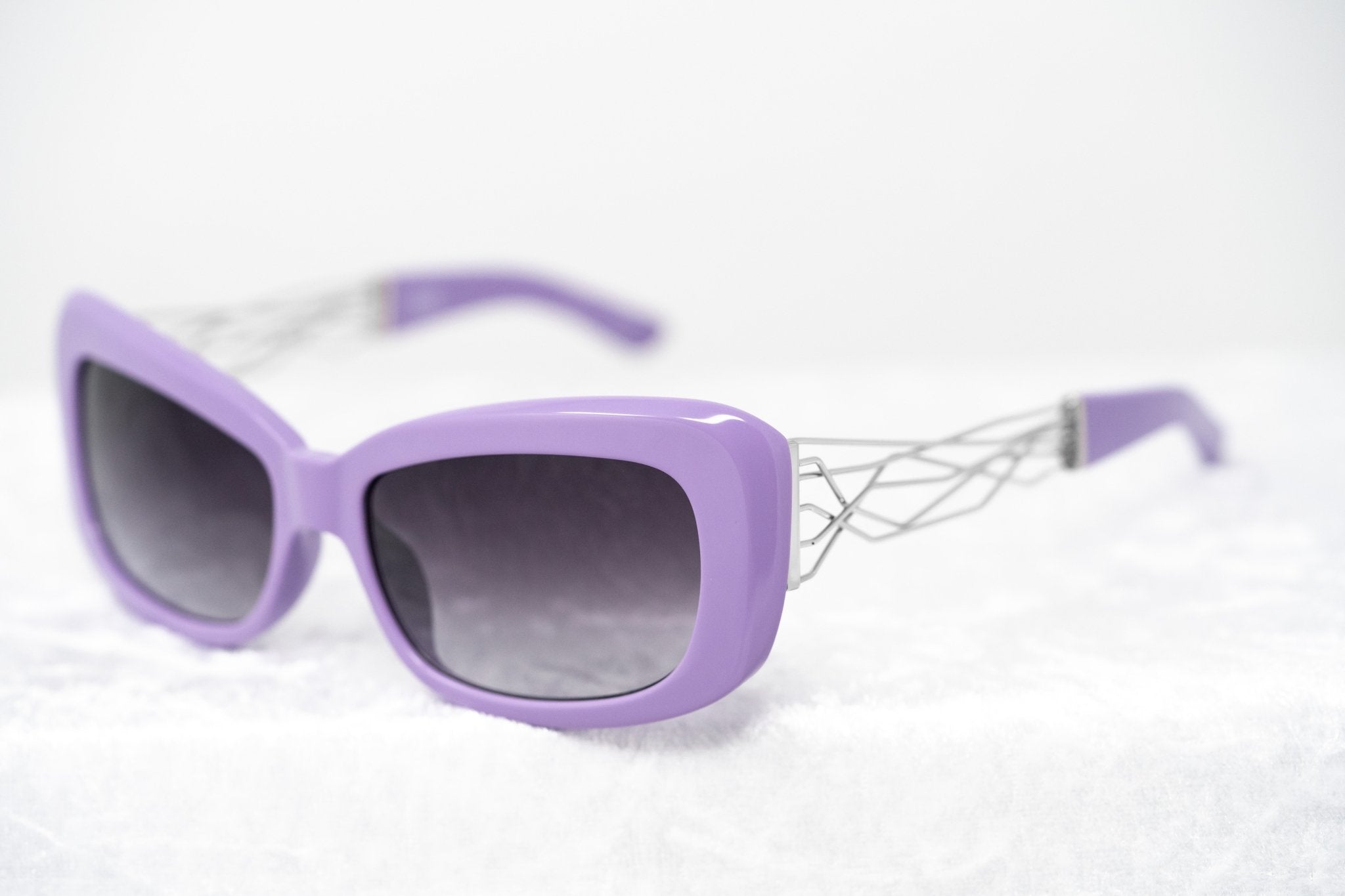 Prabal Gurung Sunglasses Female Rectangle Purple Acetate CAT2 Grey Lenses PG14C4SUN - Watches & Crystals