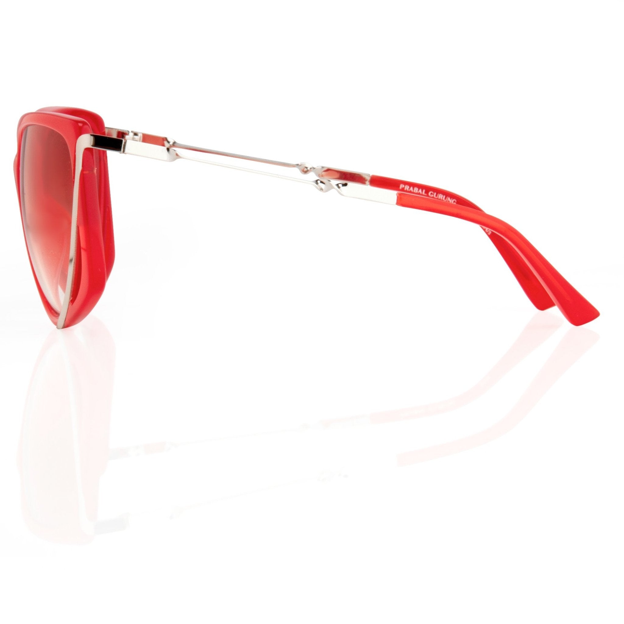 Prabal Gurung Sunglasses Rectangular Red Cut Out With Red Graduated Lenses PG4C3SUN - Watches & Crystals