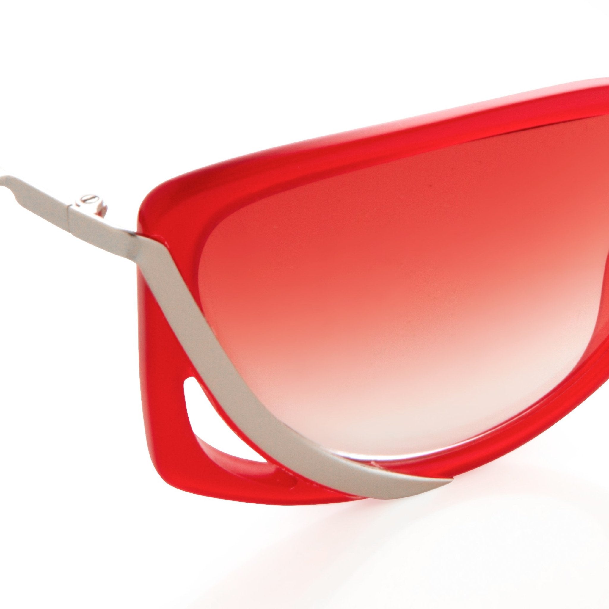 Prabal Gurung Sunglasses Rectangular Red Cut Out With Red Graduated Lenses PG4C3SUN - Watches & Crystals