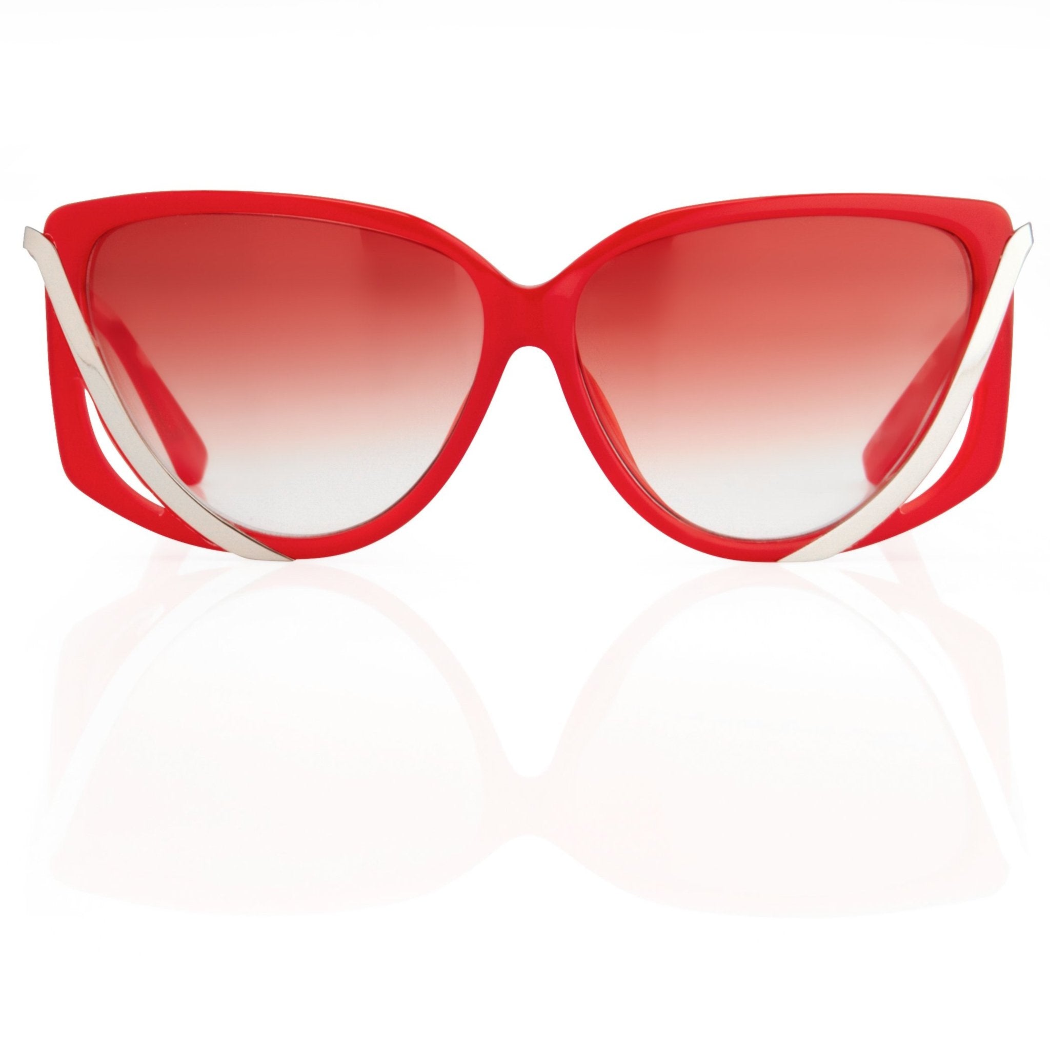 Prabal Gurung Sunglasses Rectangular Red Cut Out With Red Graduated Lenses PG4C3SUN - Watches & Crystals