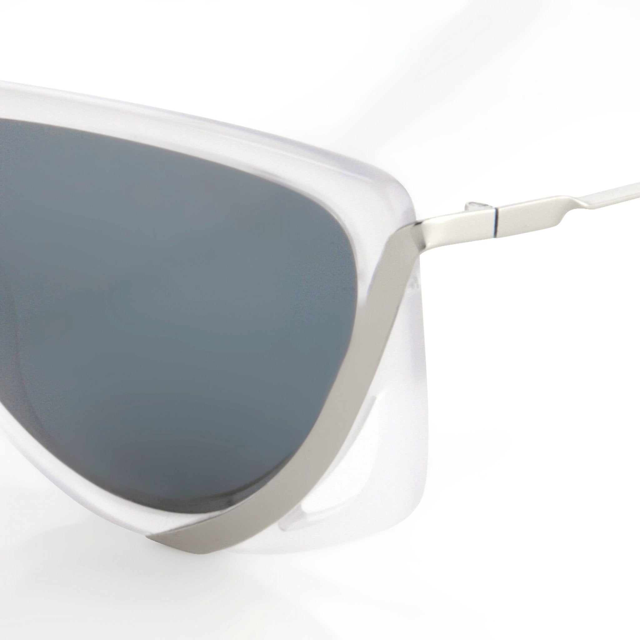 Prabal Gurung Sunglasses Rectangular Smokey White Cut Out With Grey Category 3 Graduated Lenses PG4C2SUN - Watches & Crystals