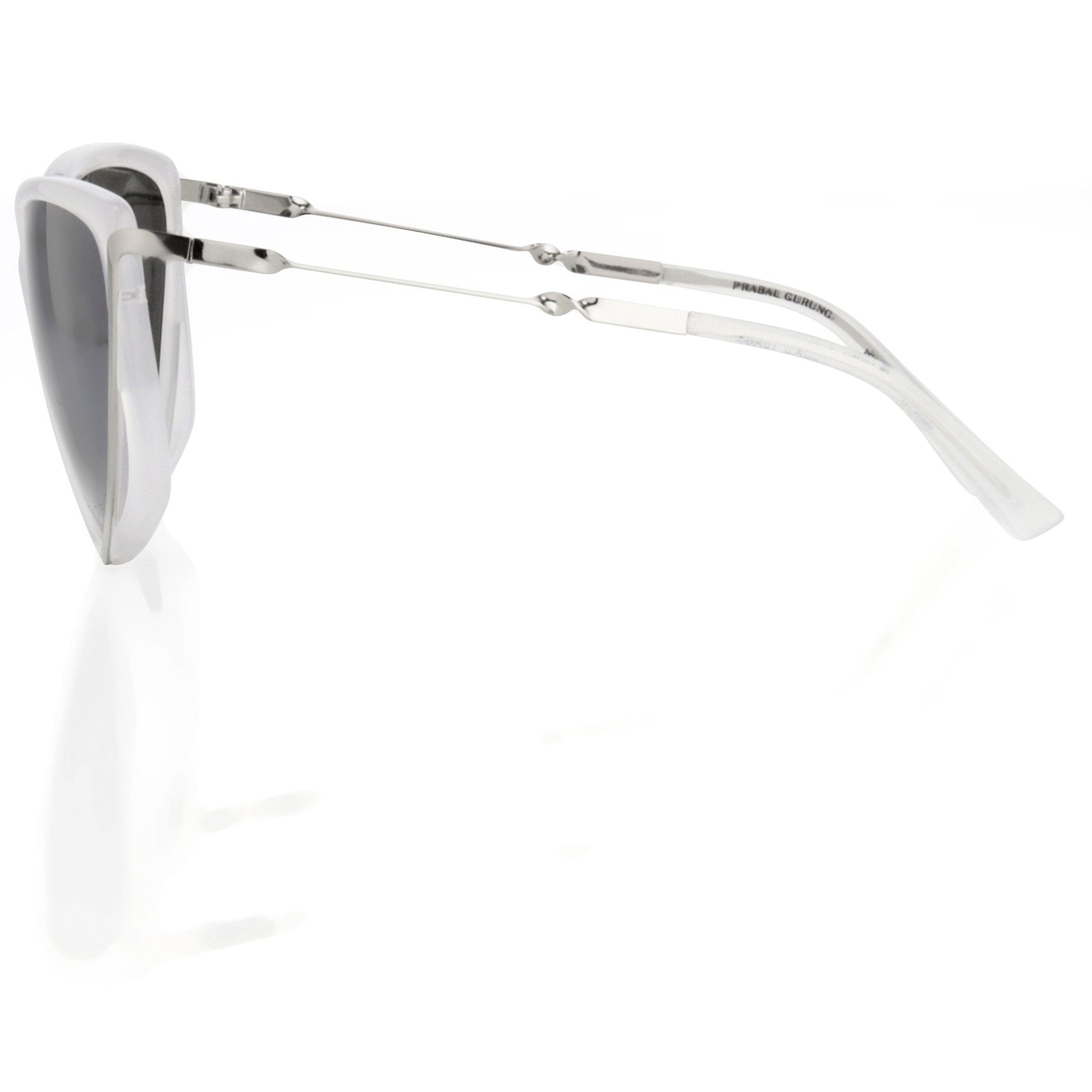 Prabal Gurung Sunglasses Rectangular Smokey White Cut Out With Grey Category 3 Graduated Lenses PG4C2SUN - Watches & Crystals