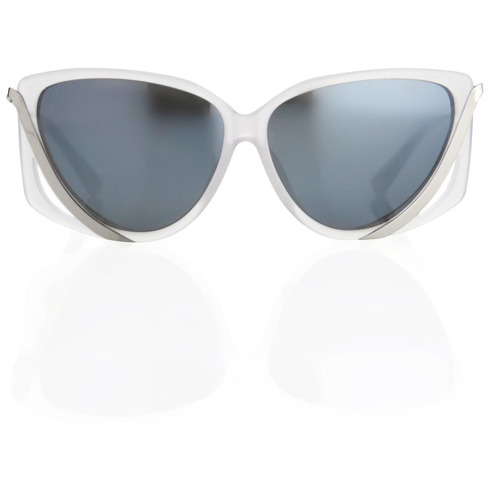 Prabal Gurung Sunglasses Rectangular Smokey White Cut Out With Grey Category 3 Graduated Lenses PG4C2SUN - Watches & Crystals