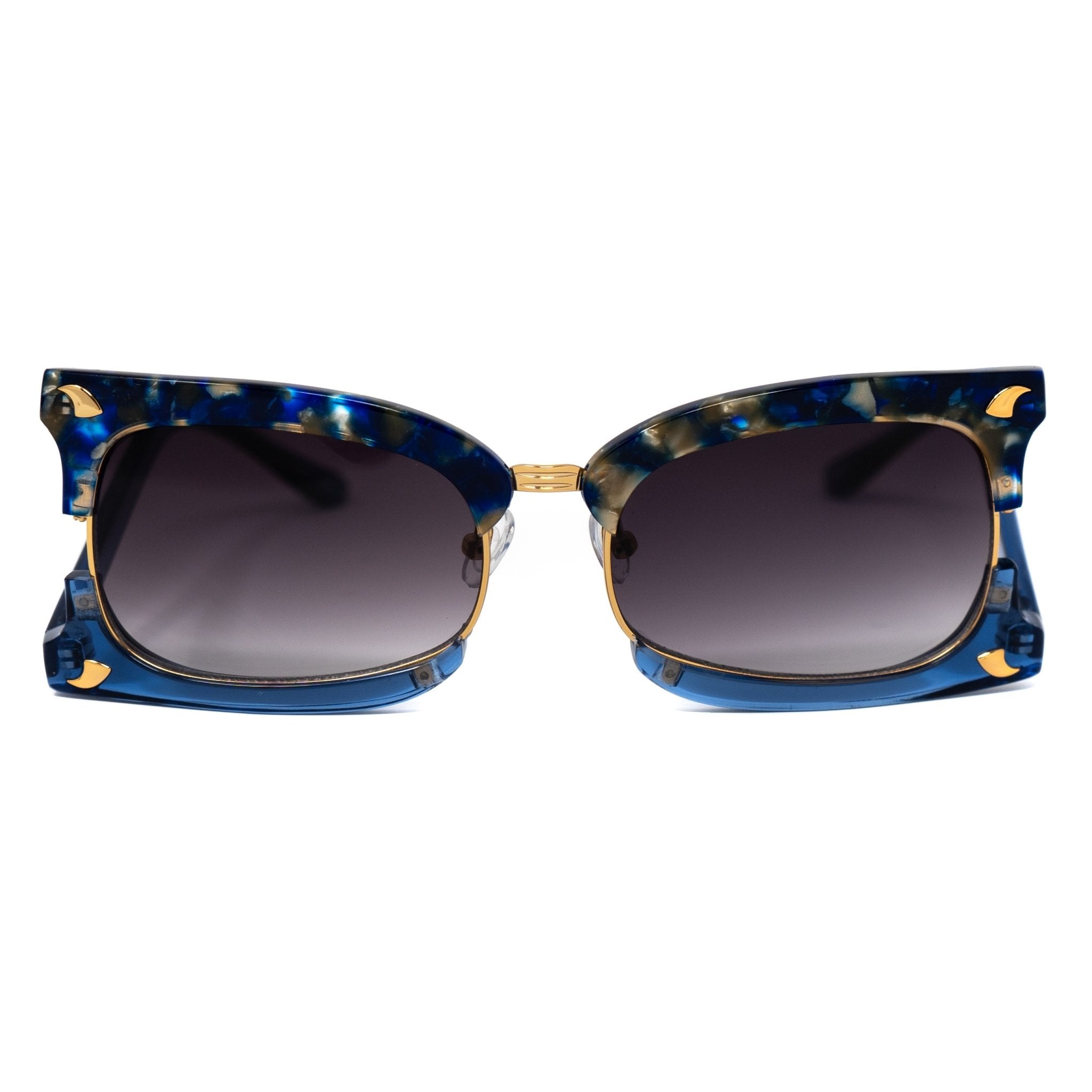 Prabal Gurung Sunglasses Rectangular Textural Blue With Purple Category 3 Graduated Lenses PG2C3SUN - Watches & Crystals