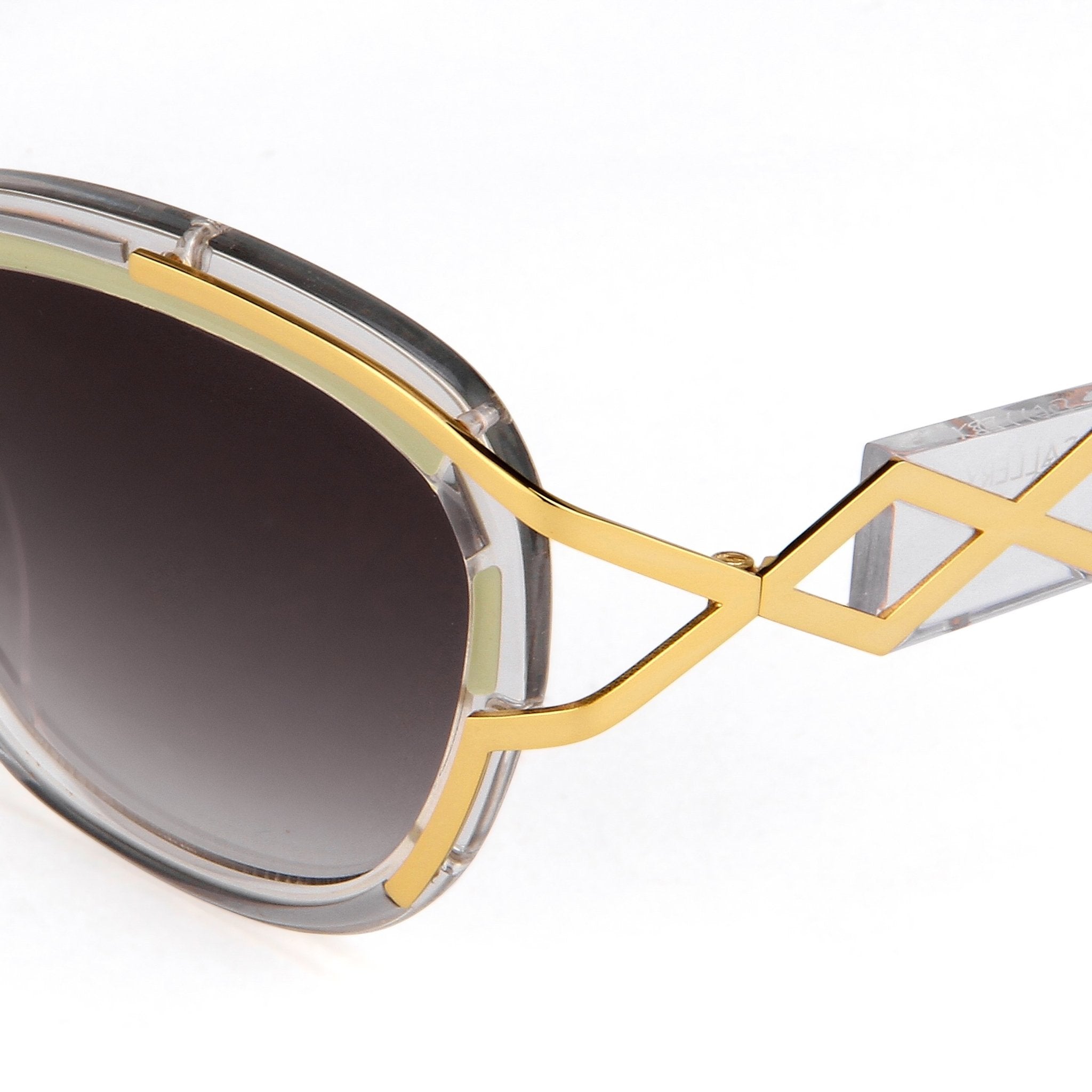 Prabal Gurung Sunglasses Square Clear Olive With Grey Category 3 Graduated Lenses PG8C1SUN - Watches & Crystals